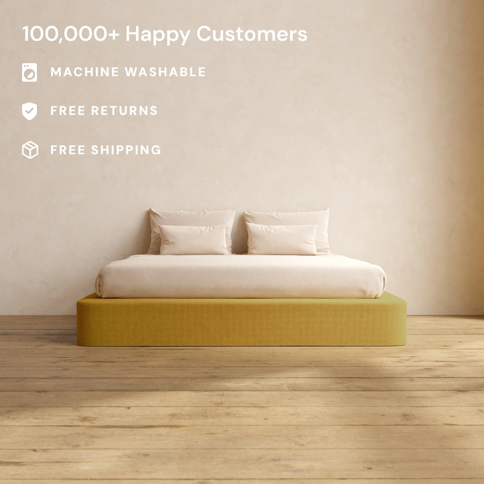 Slipcover Only - King Upholstered Platform Bed | Mizu Weave in Kiiro - Image 2
