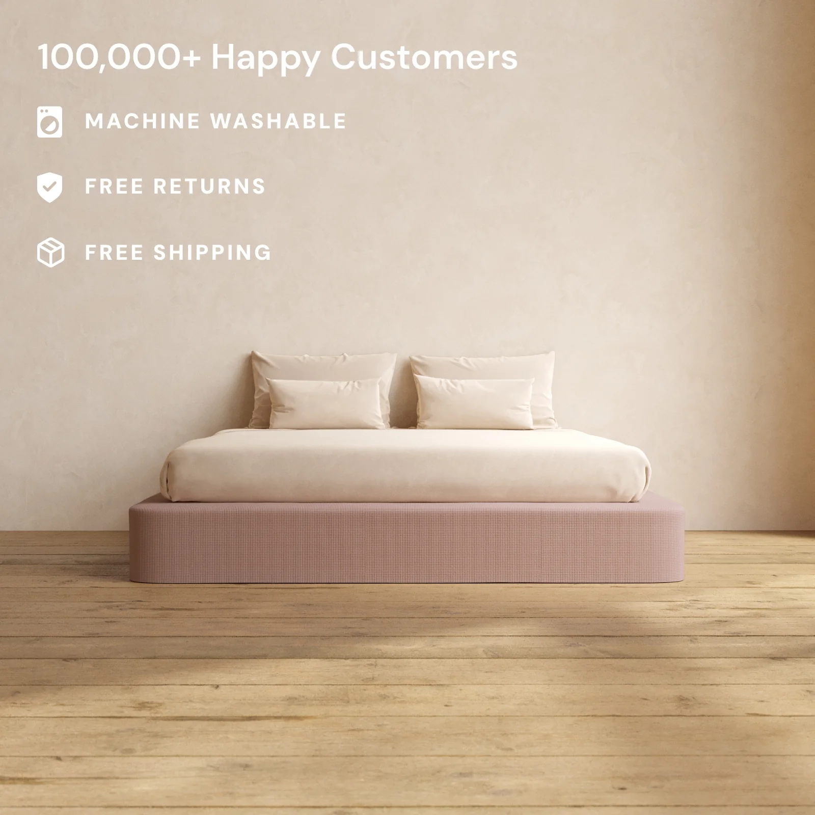 Slipcover Only - King Upholstered Platform Bed | Mizu Weave in Sakura - Image 2