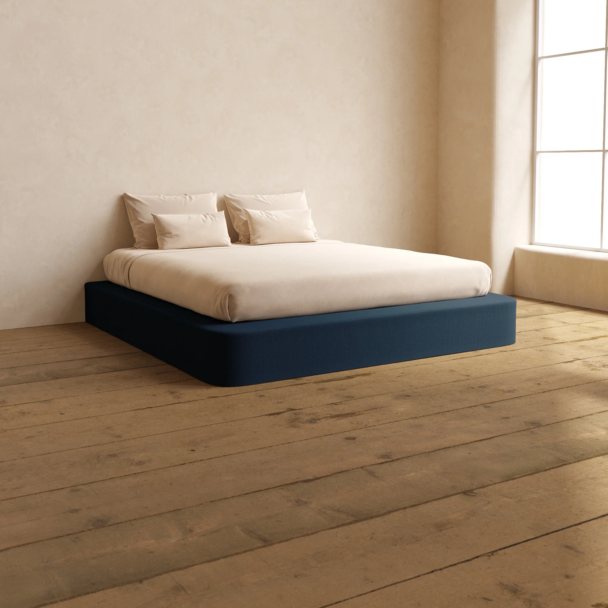 Slipcover Only - King Upholstered Platform Bed | Mizu Weave in Sumi