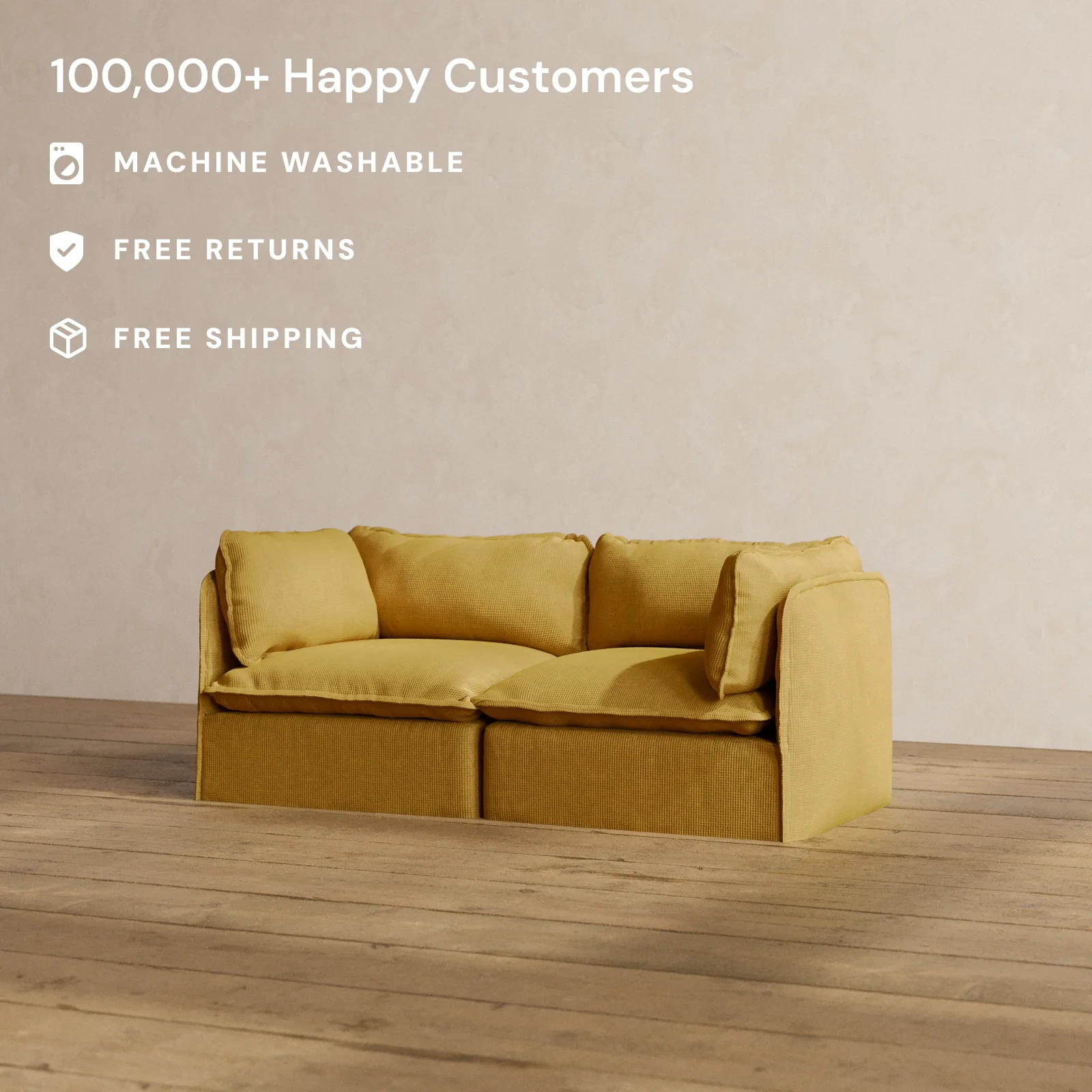 Slipcover Only - Modular Washable 2-Seater in Kiiro - Image 2