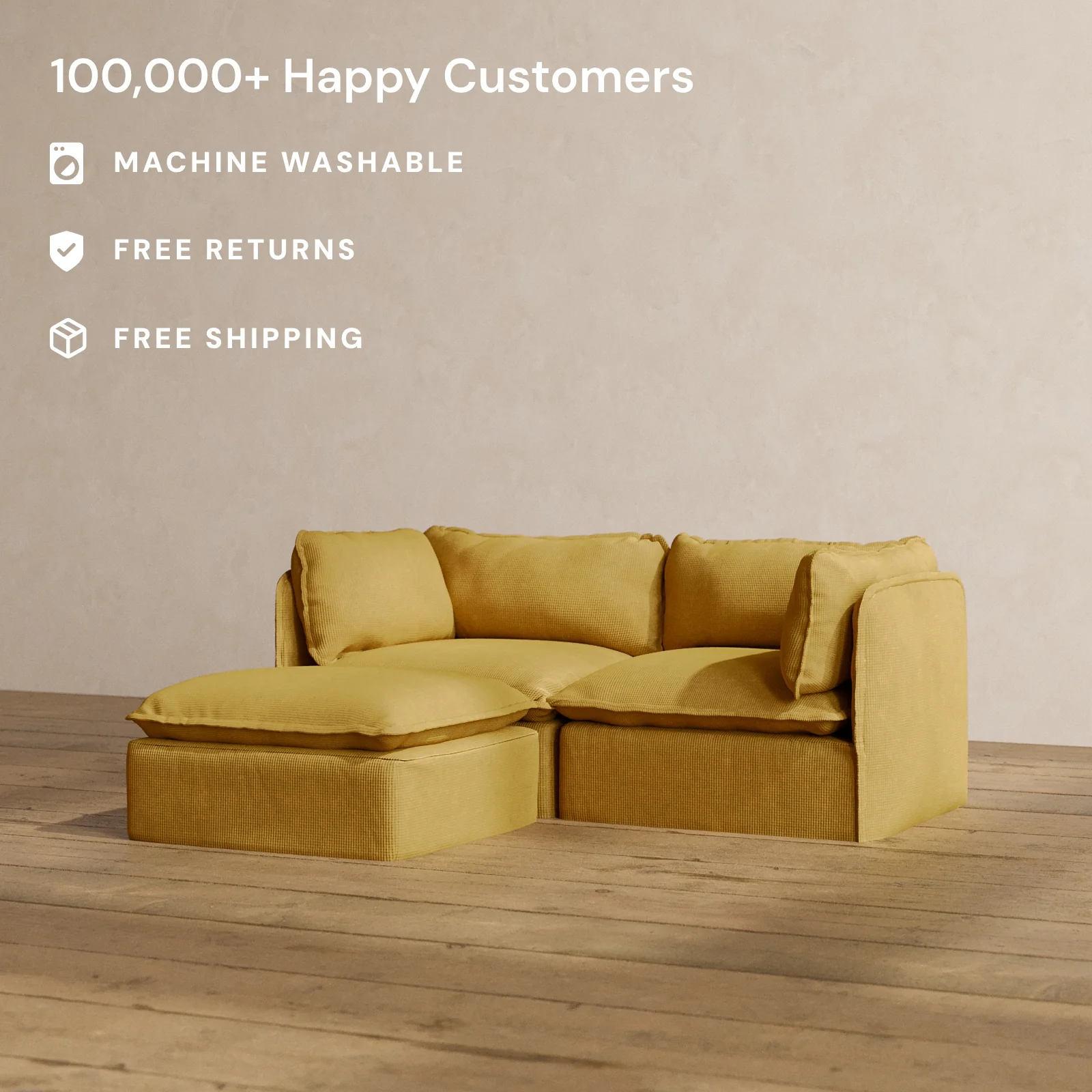 Slipcover Only - Modular Washable 2-Seater Sectional in Kiiro - Image 2