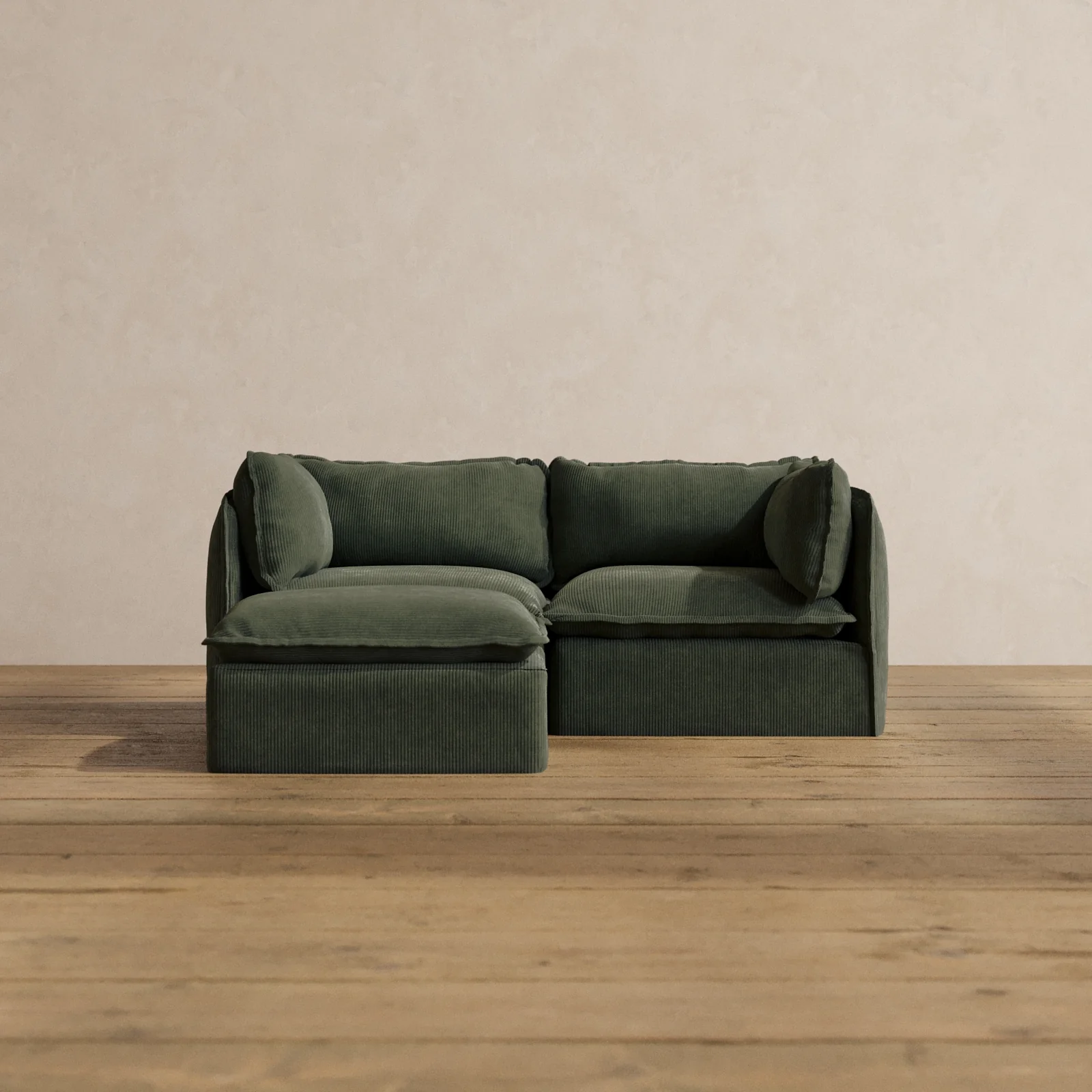 Slipcover Only - Modular Washable 2-Seater Sectional in Olivine