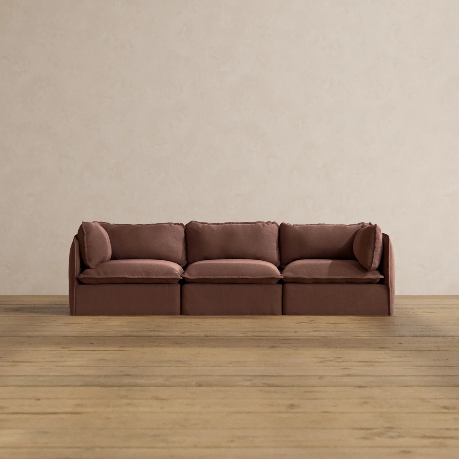 Slipcover Only - Modular Washable 3-Seater in Chestnut