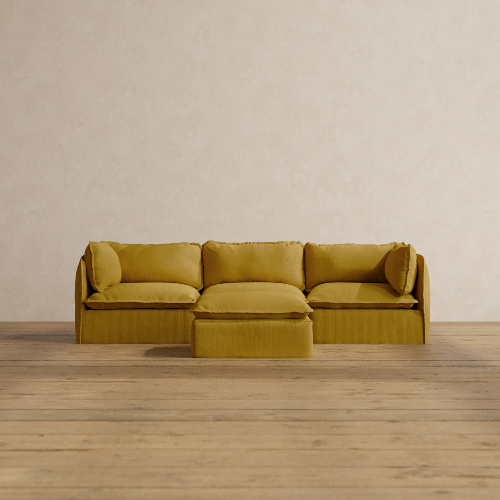 Slipcover Only - Modular Washable 3-Seater + Ottoman in Kiiro