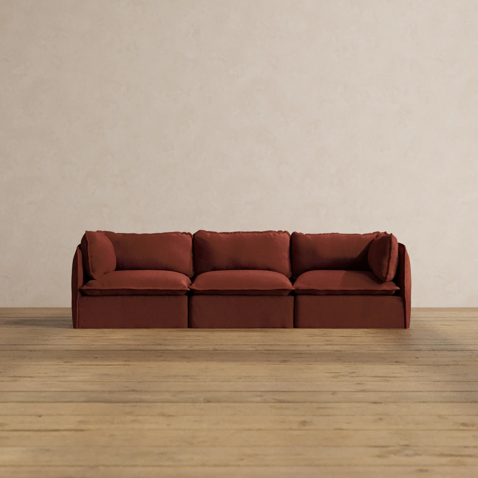 Slipcover Only - Modular Washable 3-Seater in Rust