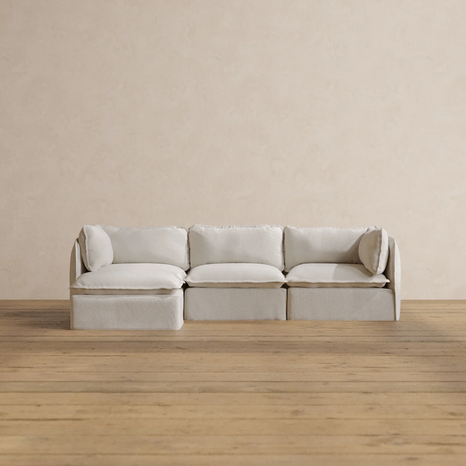 Slipcover Only - Modular Washable 3-Seater Sectional in Powder