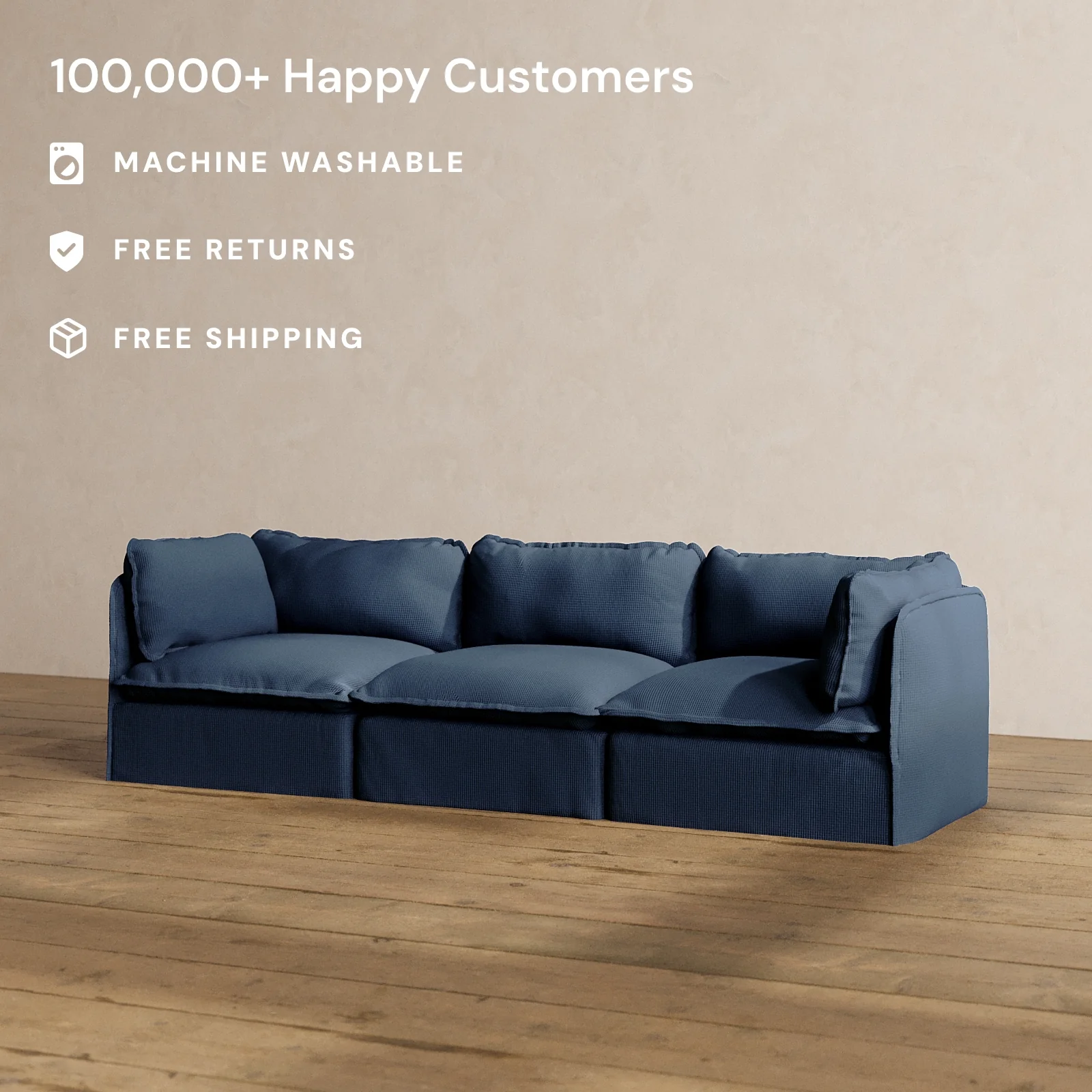 Slipcover Only - Modular Washable 3-Seater in Sumi - Image 2