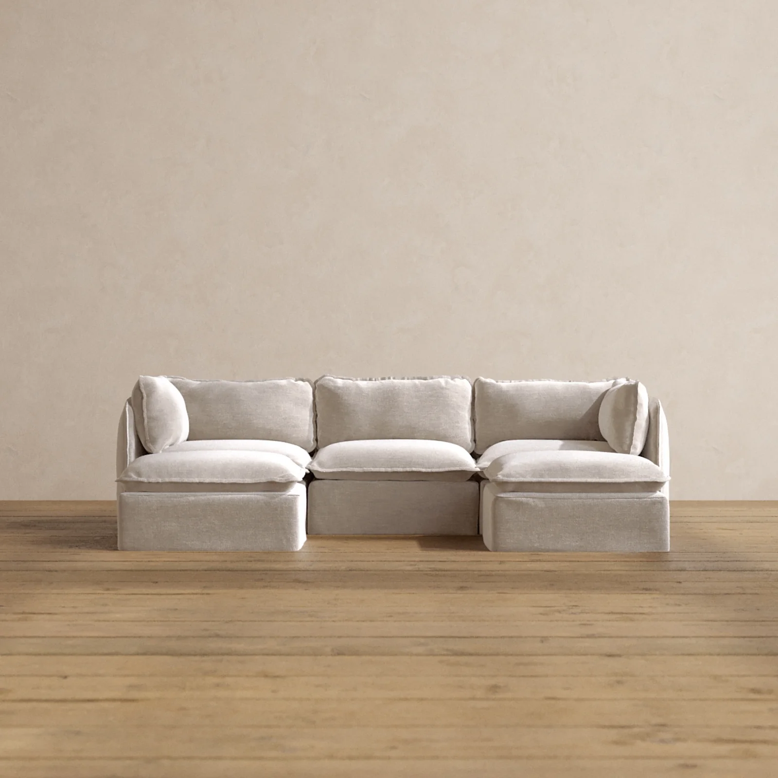 Slipcover Only - Modular Washable 3-Seater U-Sectional in Mist
