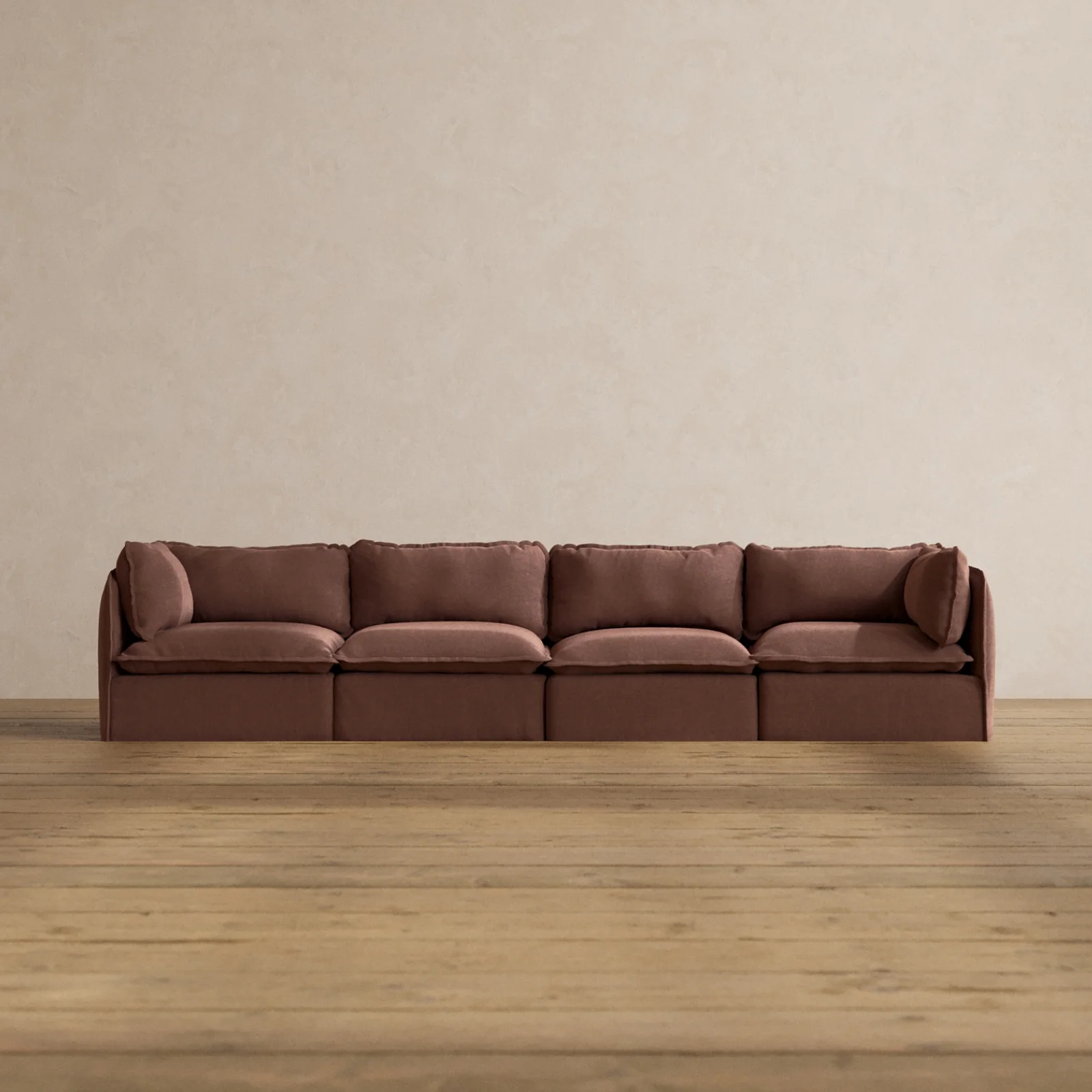 Slipcover Only - Modular Washable 4-Seater in Chestnut