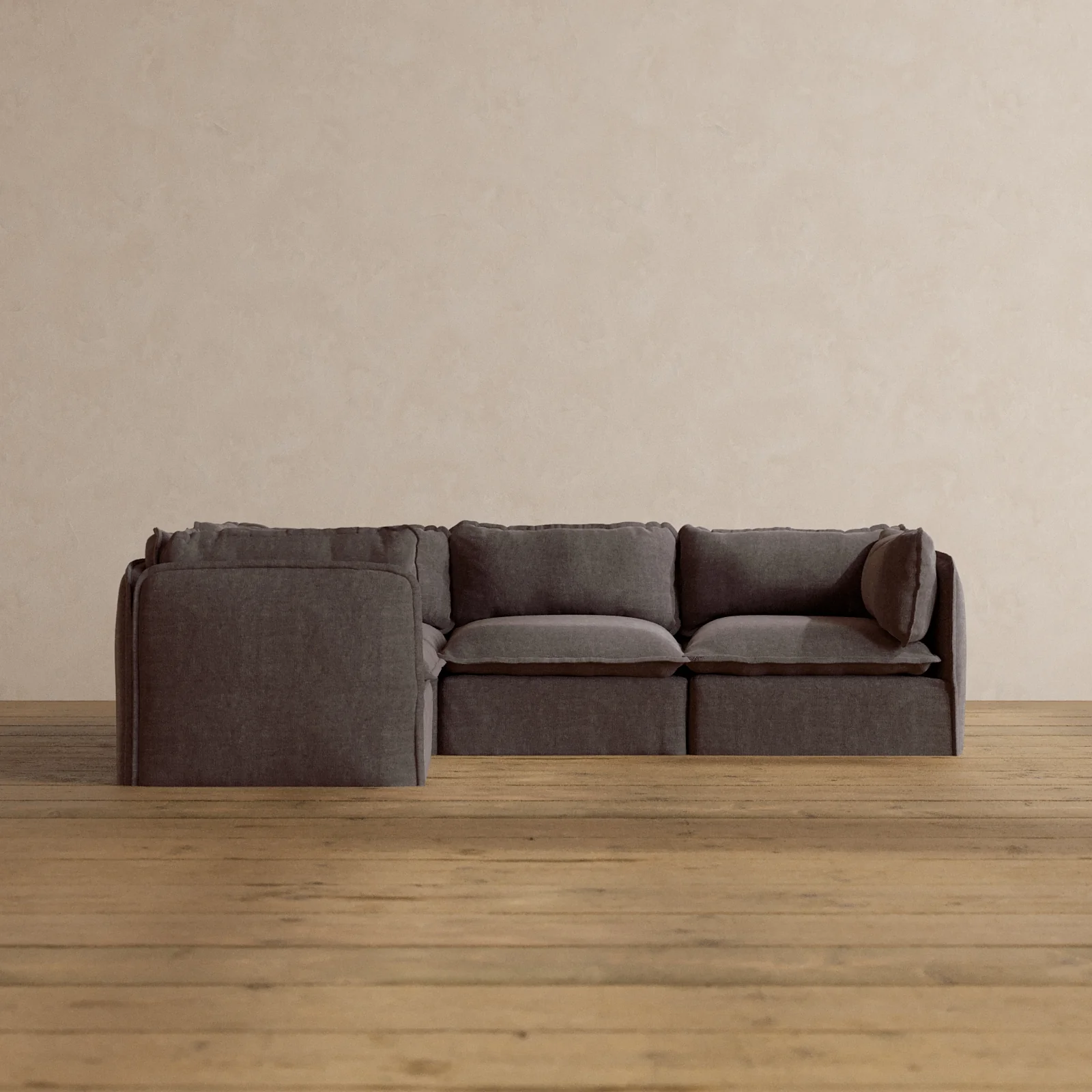 Slipcover Only - Modular Washable 4-Seater Corner Sectional in Caviar