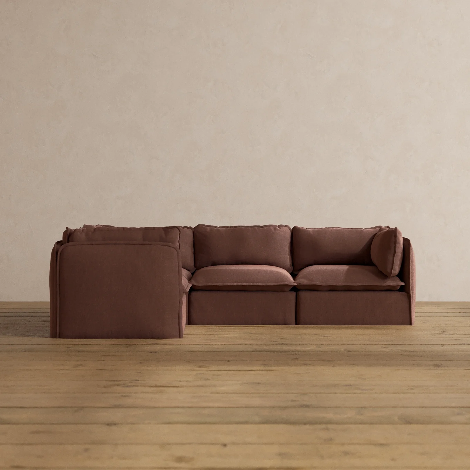 Slipcover Only - Modular Washable 4-Seater Corner Sectional in Chestnut