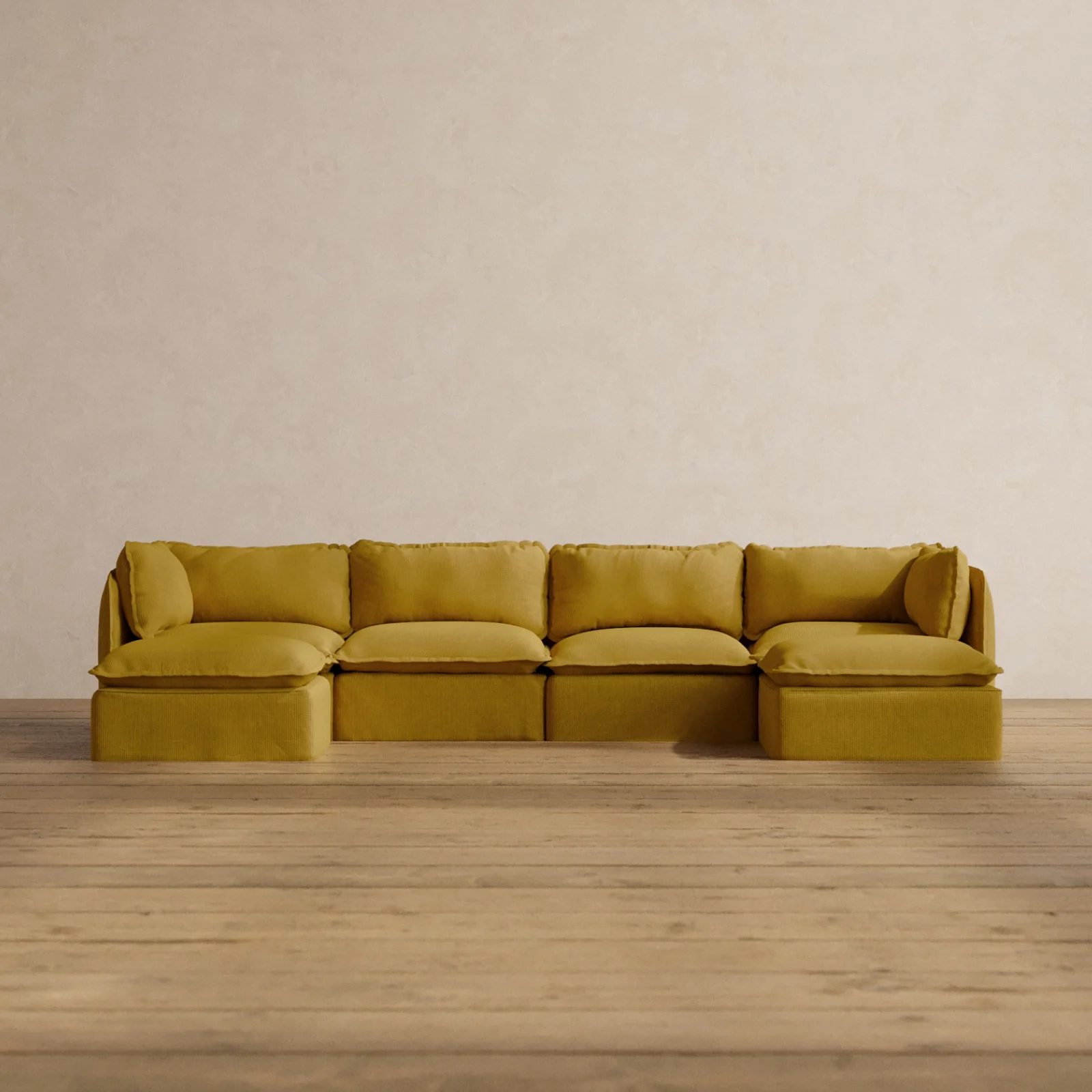 Slipcover Only - Modular Washable 4-Seater U-Sectional in Kiiro