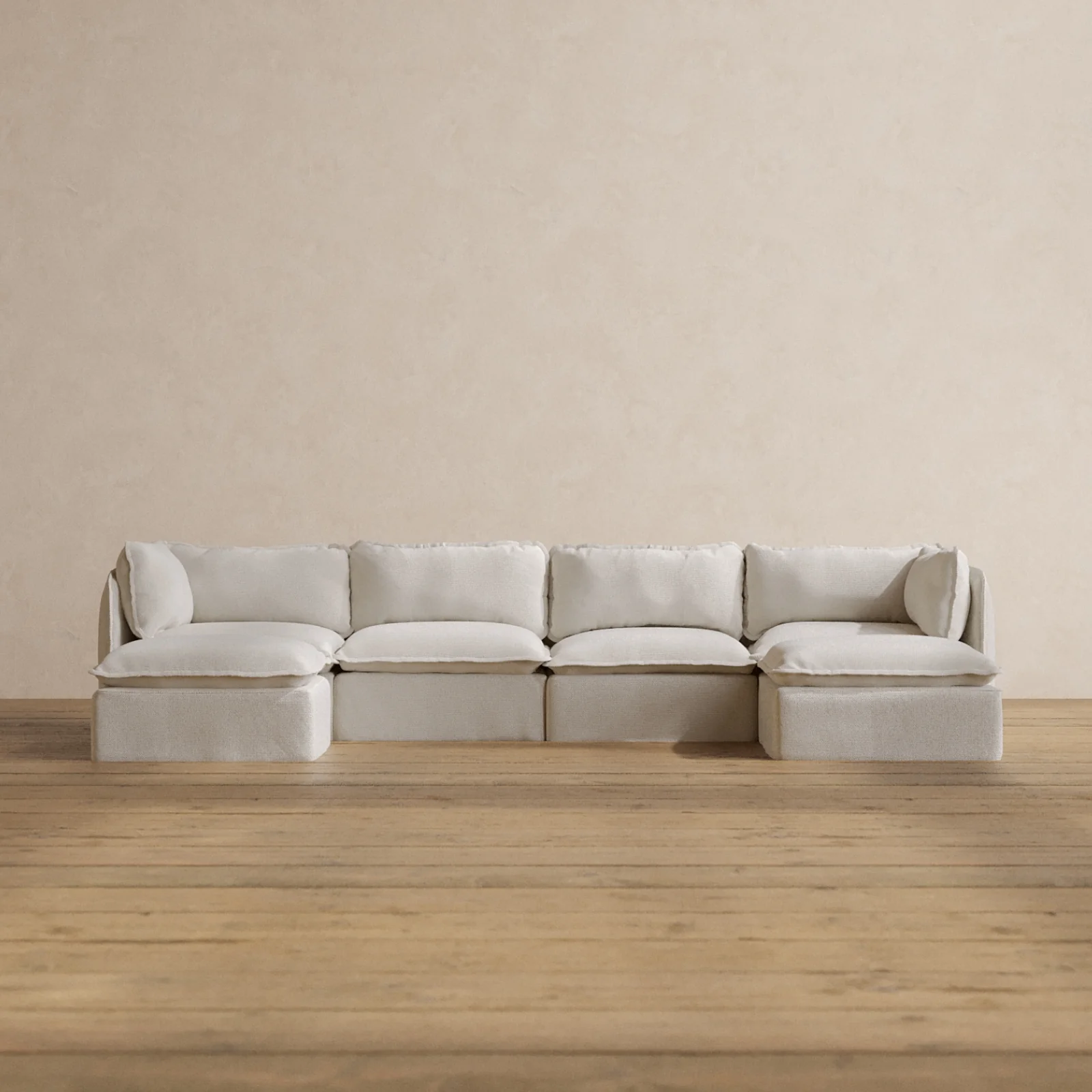 Slipcover Only - Modular Washable 4-Seater U-Sectional in Powder