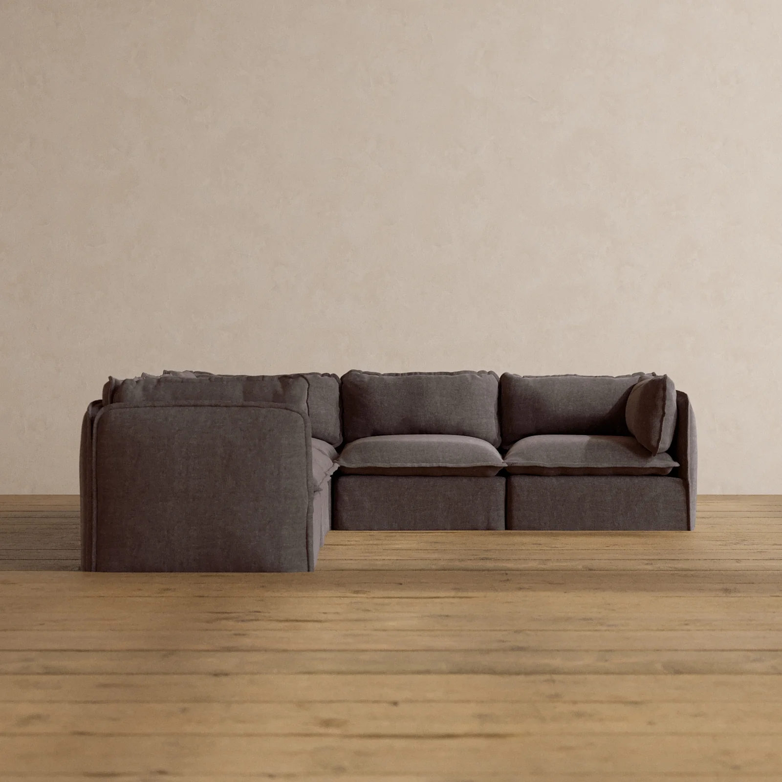 Slipcover Only - Modular Washable 5-Seater Corner Sectional in Caviar