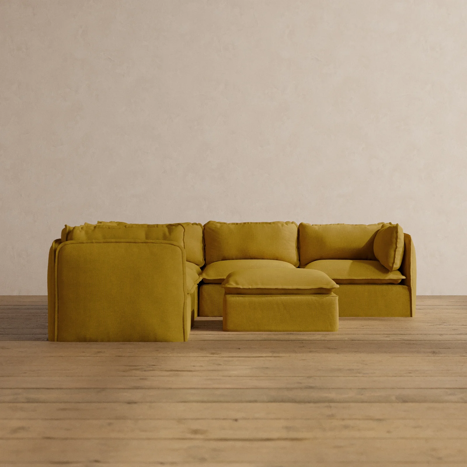 Slipcover Only - Modular Washable 5-Seater Corner Sectional + Ottoman in Kiiro