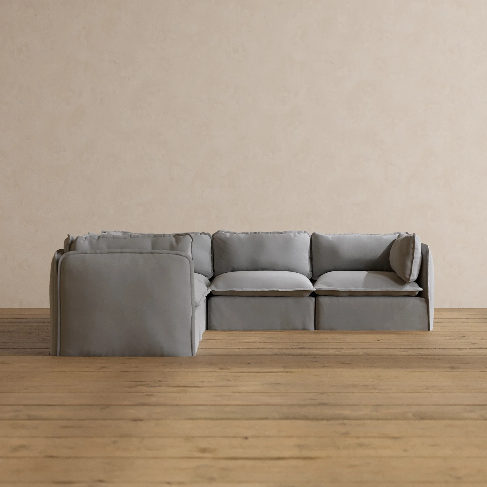 Slipcover Only - Modular Washable 5-Seater Corner Sectional in Pumice