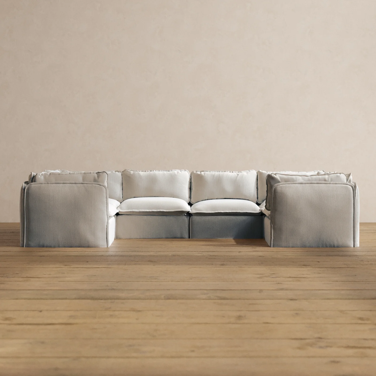 Slipcover Only - Modular Washable 6-Seater U-Sectional in Milk