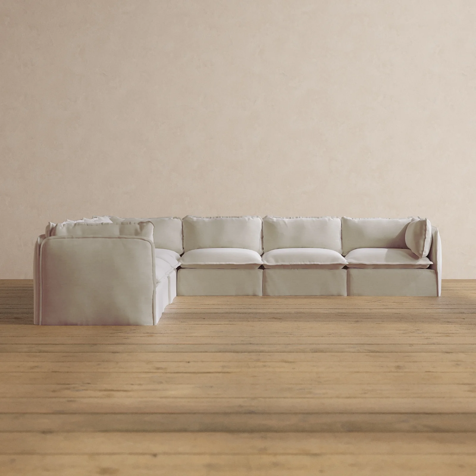 Slipcover Only - Modular Washable 7-Seater Corner Sectional in Coco