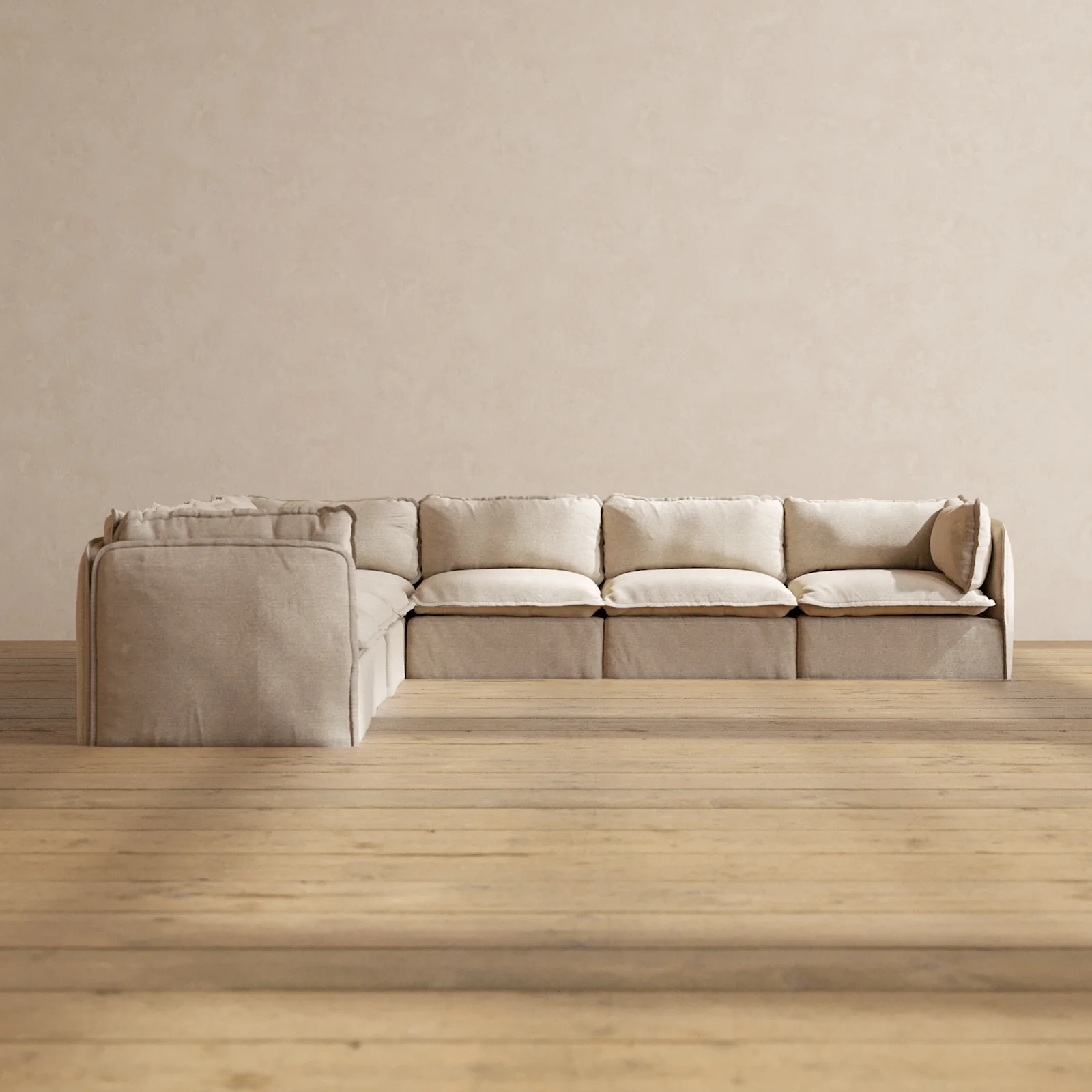 Slipcover Only - Modular Washable 7-Seater Corner Sectional in Oat