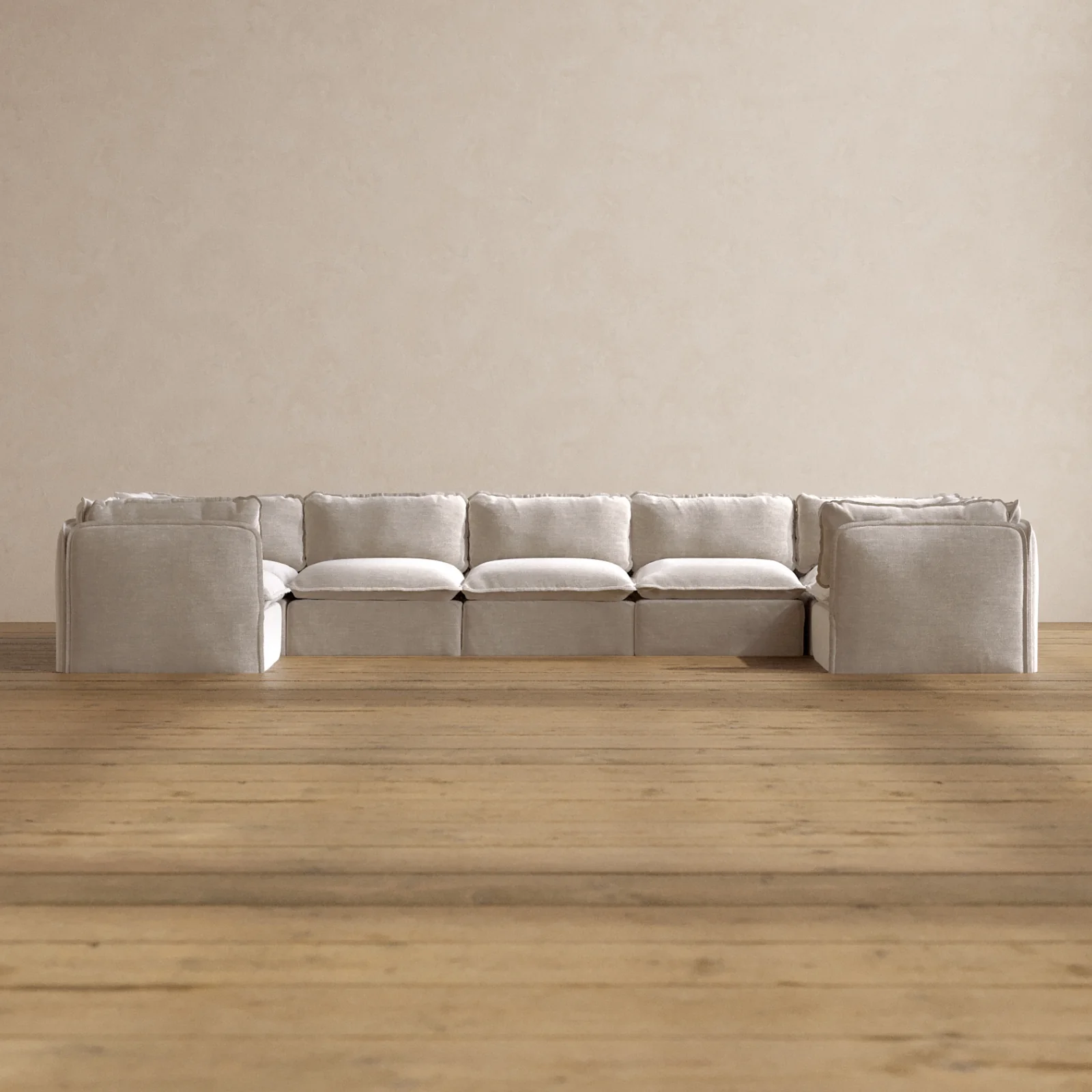 Slipcover Only - Modular Washable 7-Seater U-Sectional in Mist