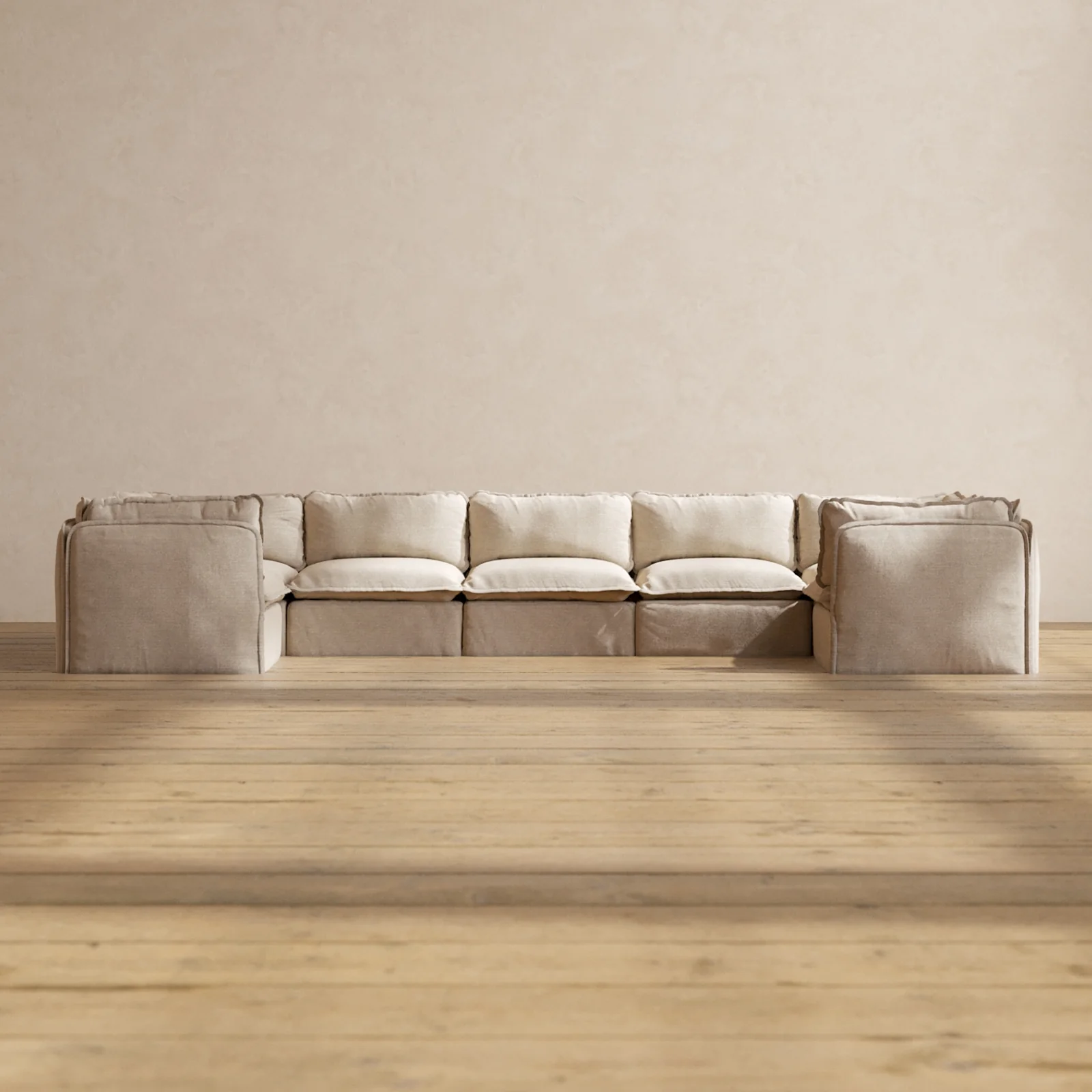 Slipcover Only - Modular Washable 7-Seater U-Sectional in Oat