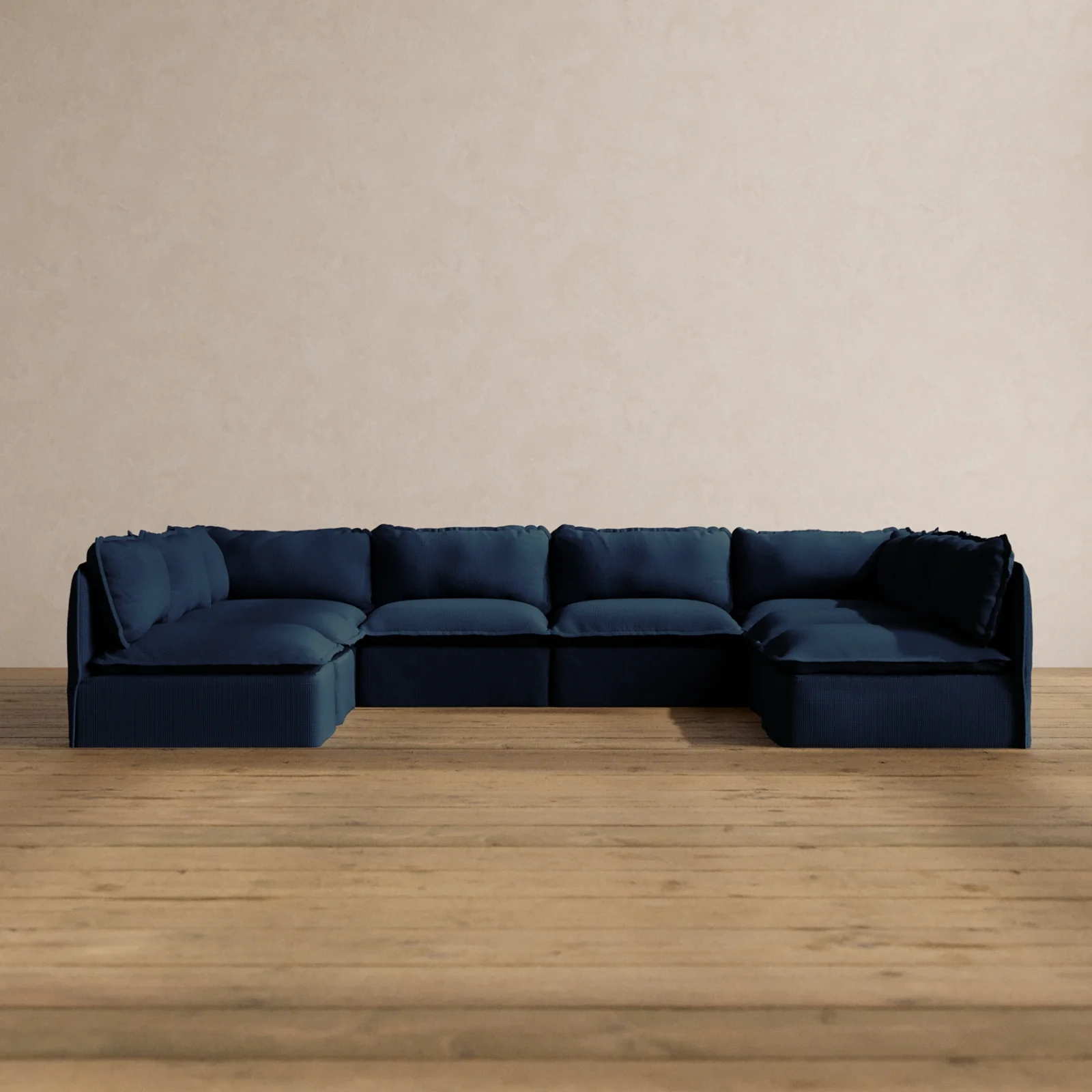 Slipcover Only - Modular Washable 8-Seater Open-Ends U-Sectional in Sumi
