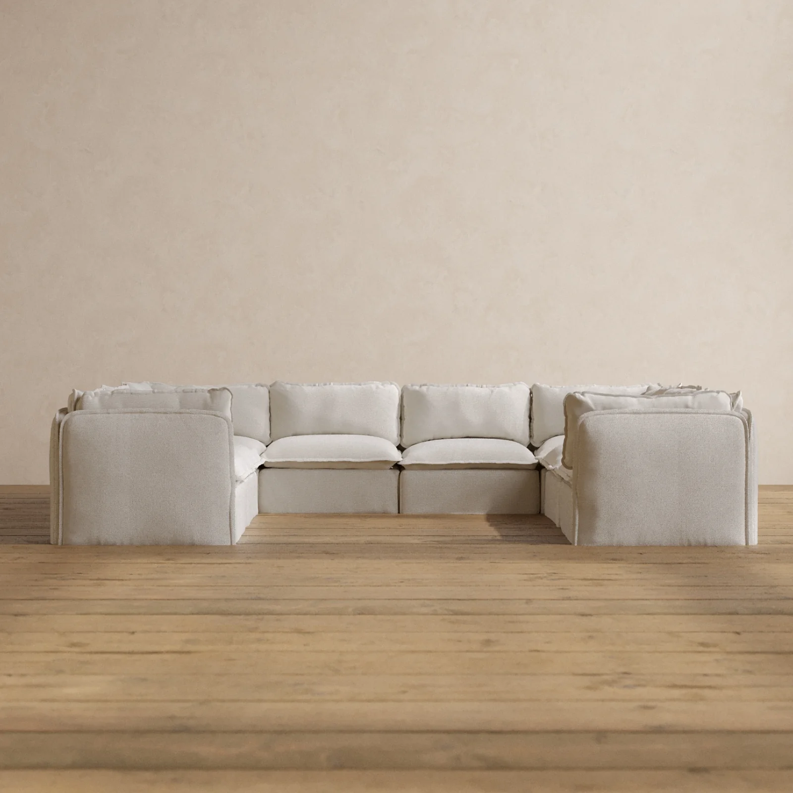 Slipcover Only - Modular Washable 8-Seater U-Sectional in Powder