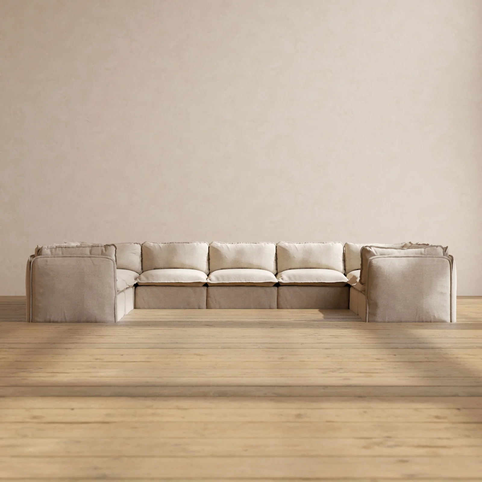 Slipcover Only - Modular Washable 9-Seater U-Sectional in Oat