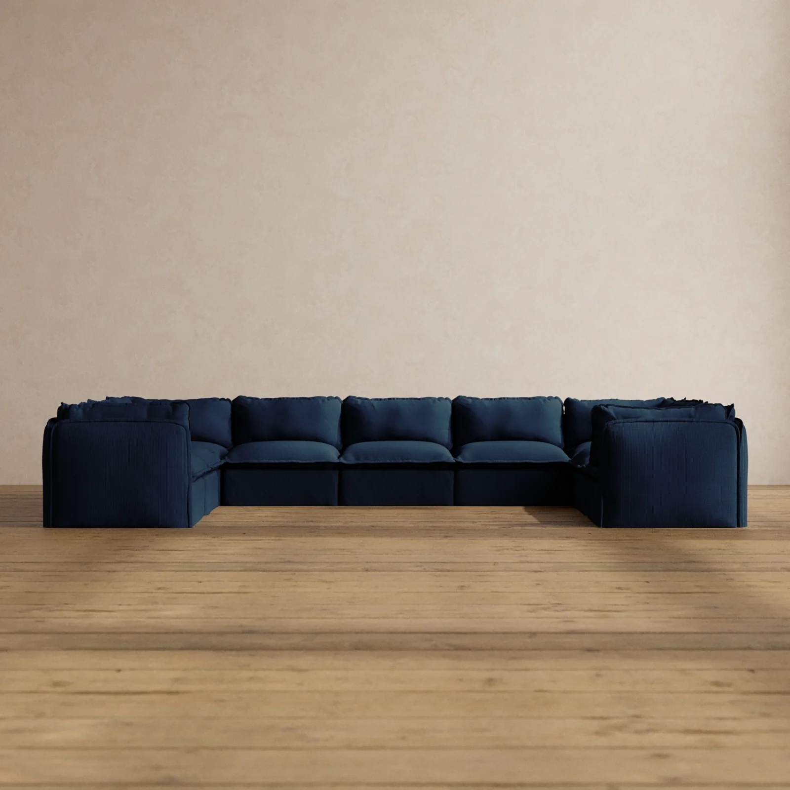 Slipcover Only - Modular Washable 9-Seater U-Sectional in Sumi