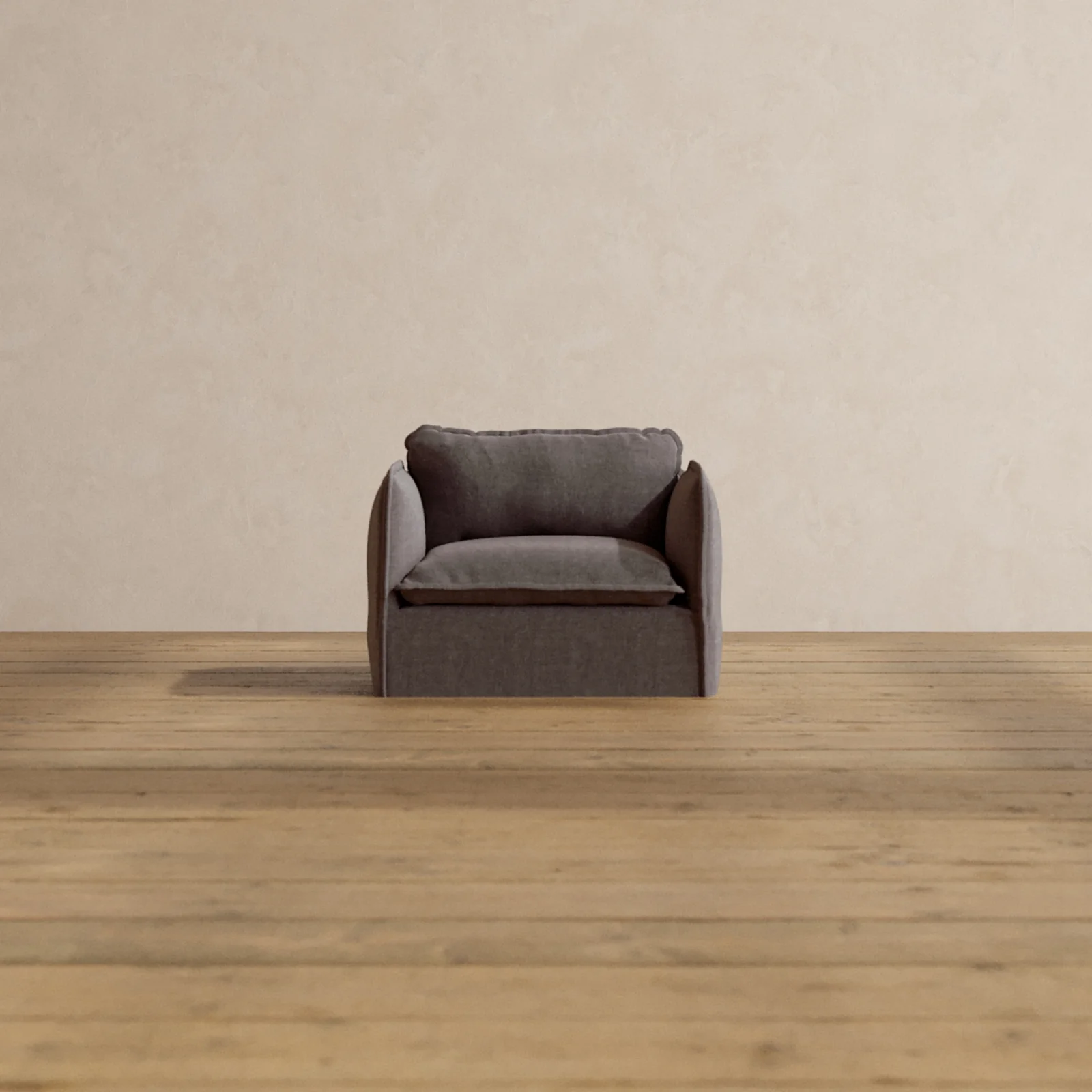 Slipcover Only - Modular Washable Armchair in Caviar