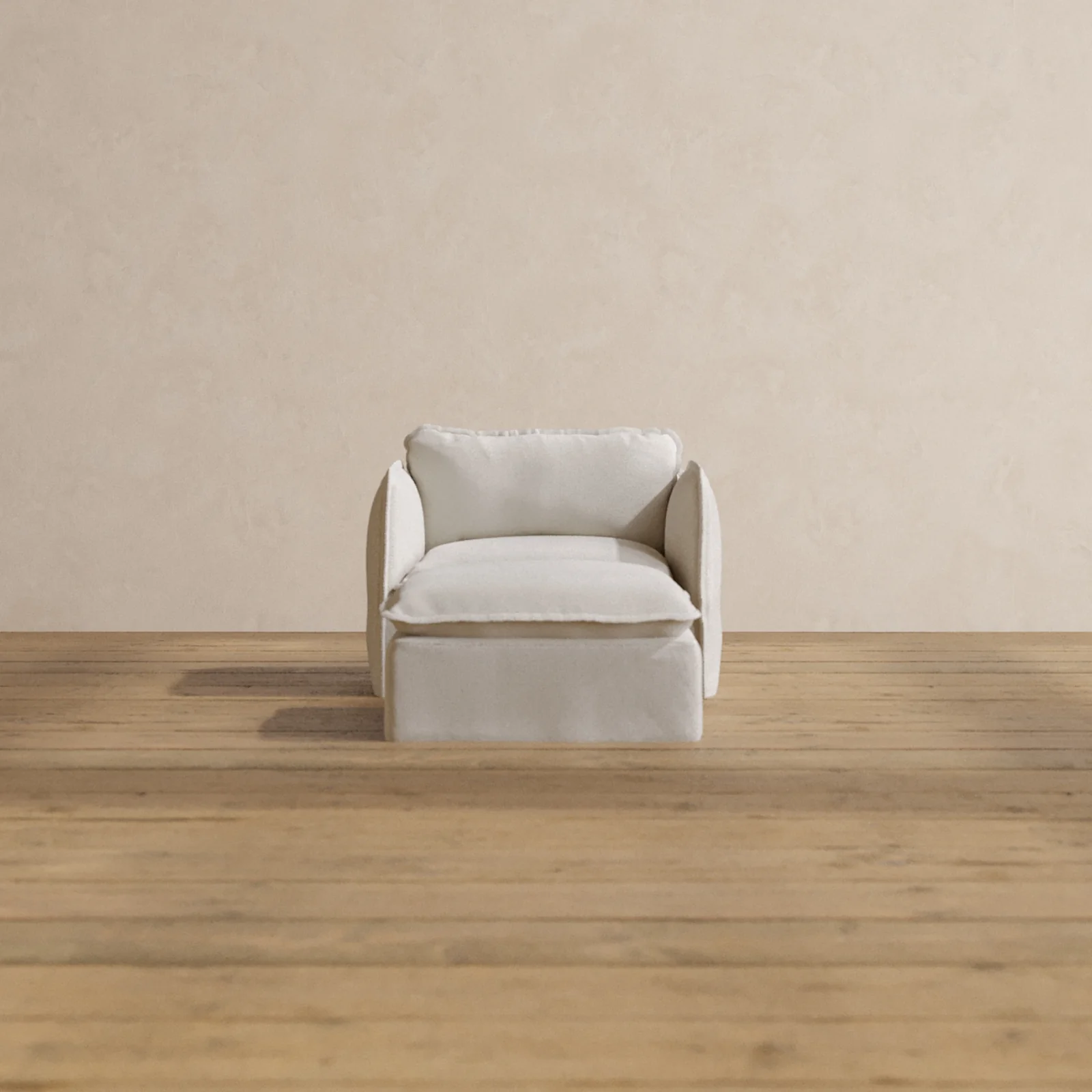 Slipcover Only - Modular Washable Armchair + Ottoman in Powder