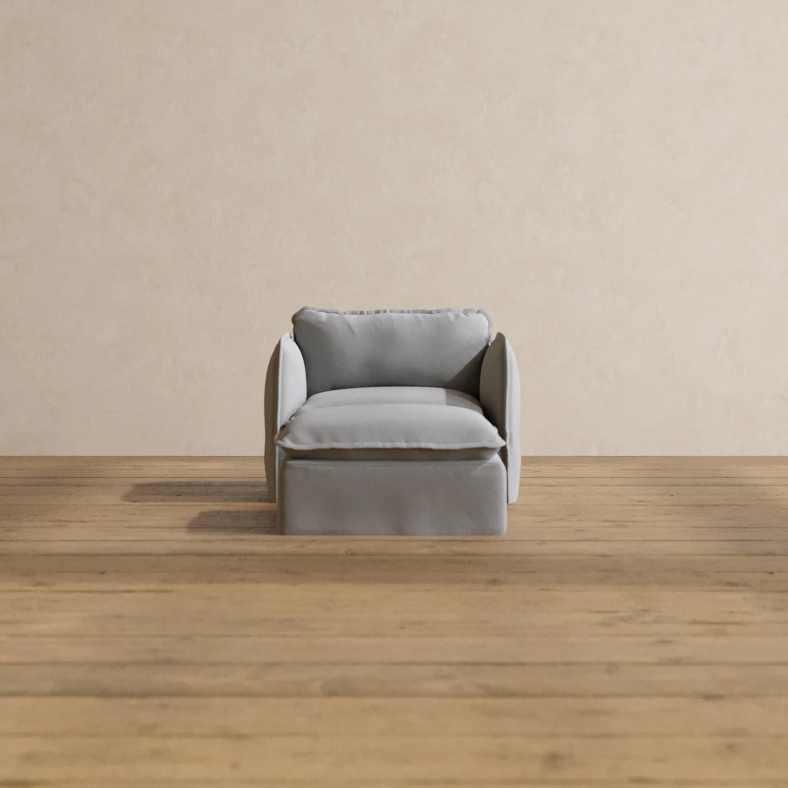 Slipcover Only - Modular Washable Armchair + Ottoman in Pumice