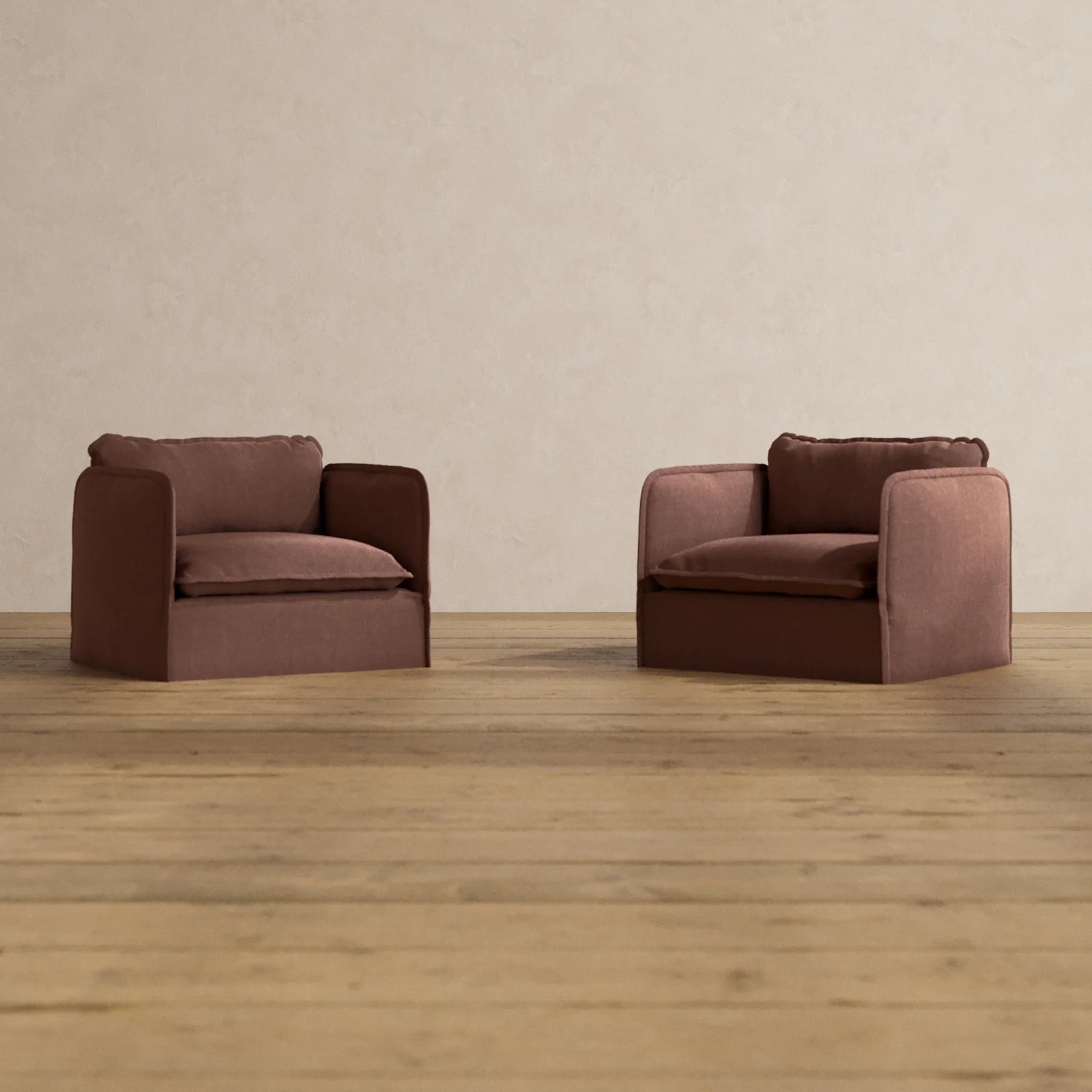 Slipcover Only - Modular Washable Armchair Set in Chestnut