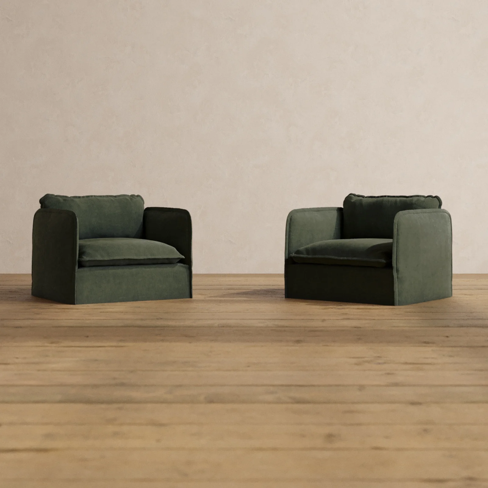 Slipcover Only - Modular Washable Armchair Set in Olivine