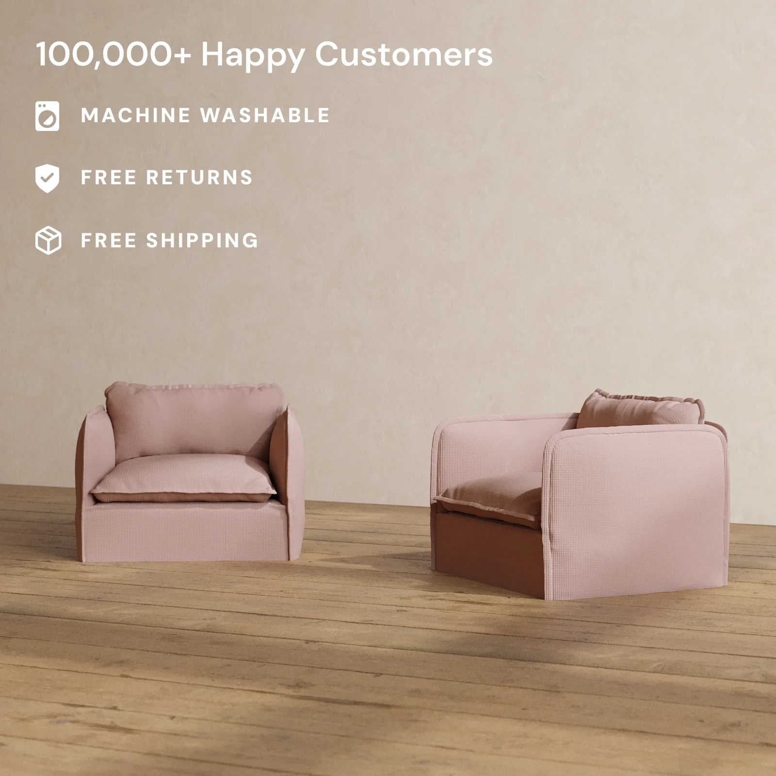 Slipcover Only - Modular Washable Armchair Set in Sakura - Image 2
