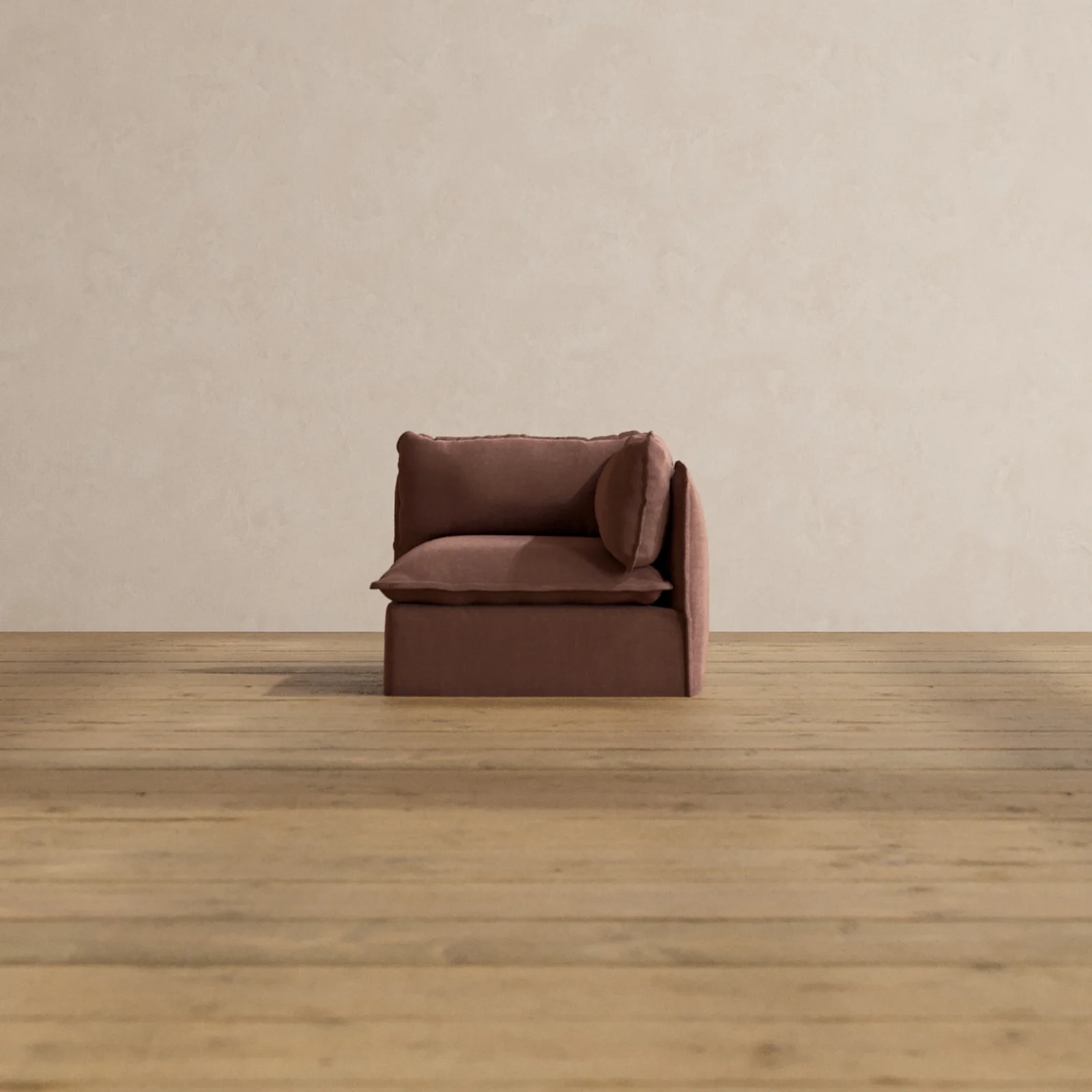 Slipcover Only - Modular Washable End Chair - Right in Chestnut