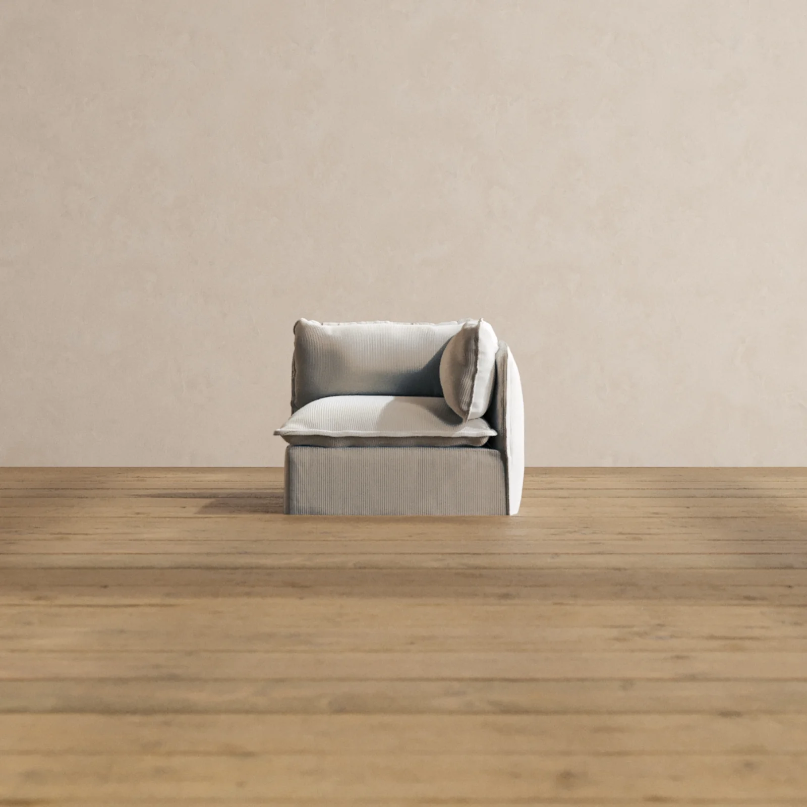 Slipcover Only - Modular Washable End Chair - Right in Milk