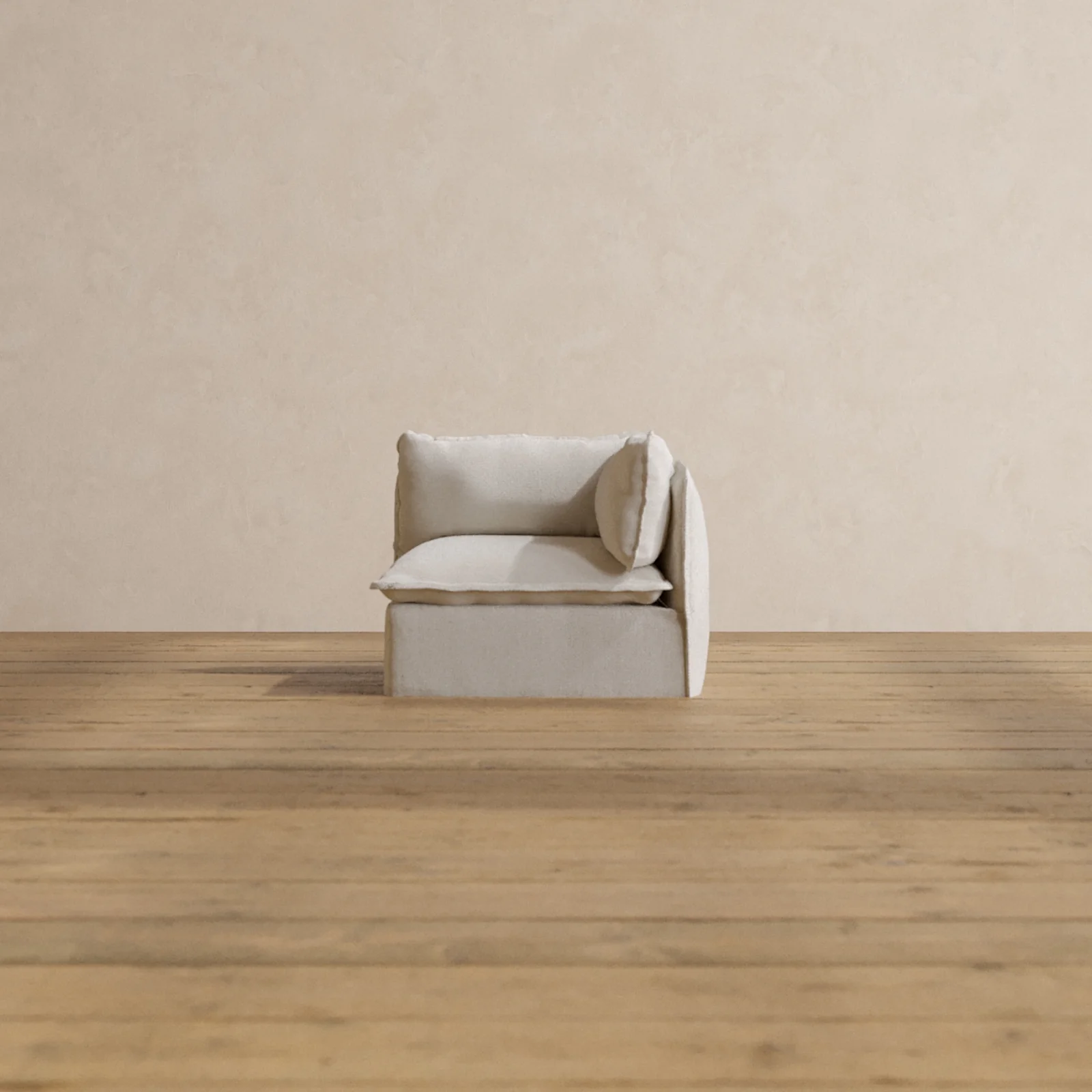 Slipcover Only - Modular Washable End Chair - Right in Powder