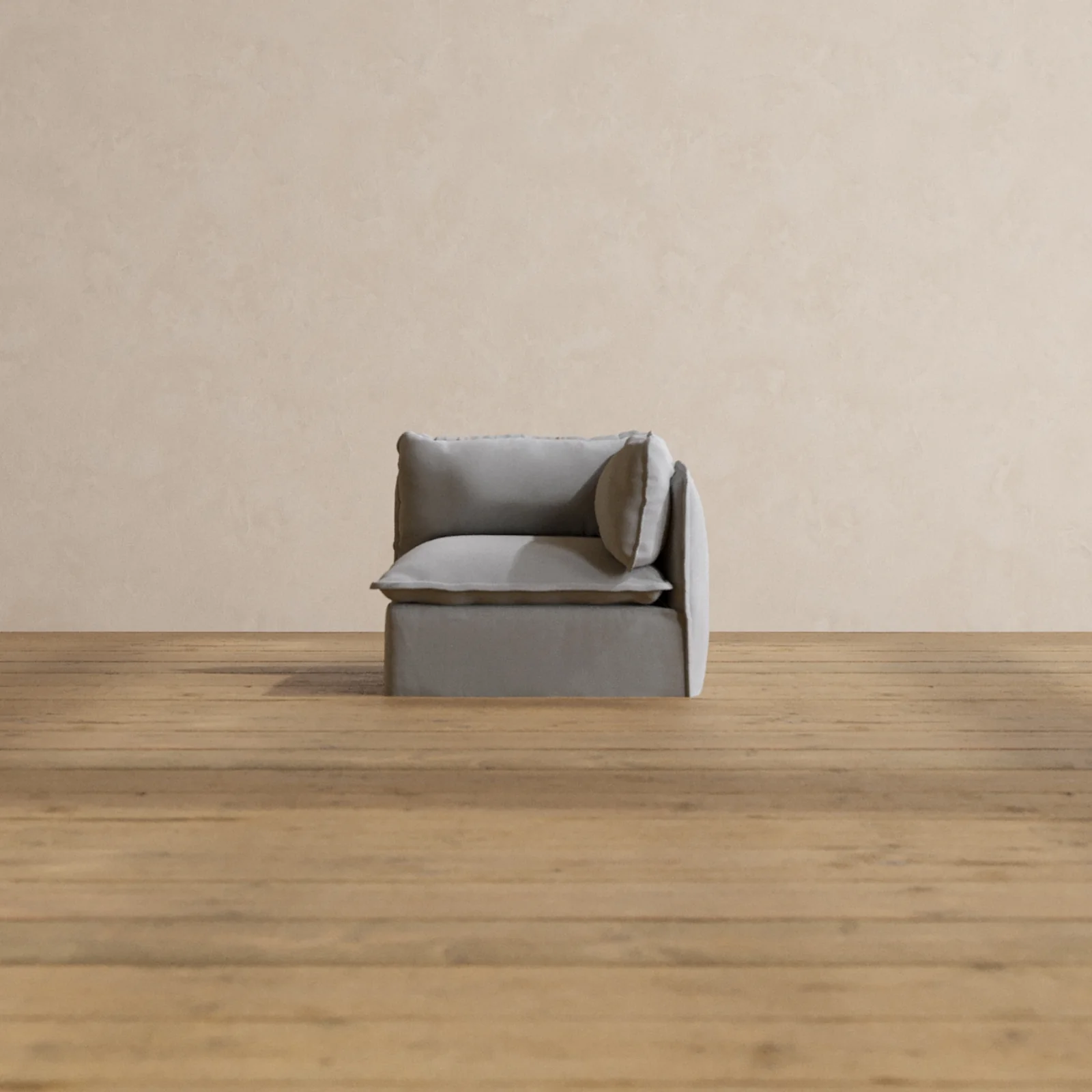 Slipcover Only - Modular Washable End Chair - Right in Pumice