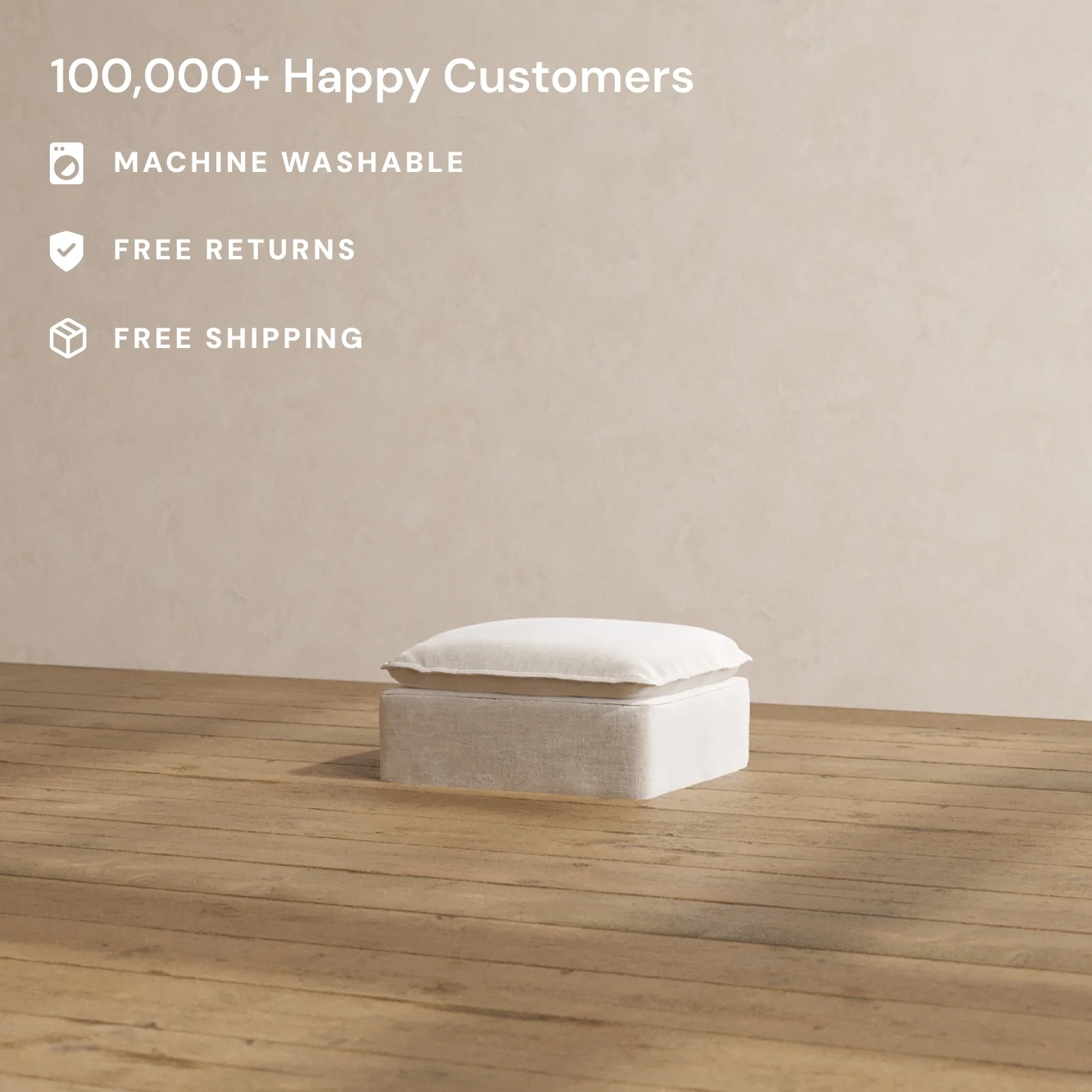 Slipcover Only - Modular Washable Ottoman in Mist - Image 2