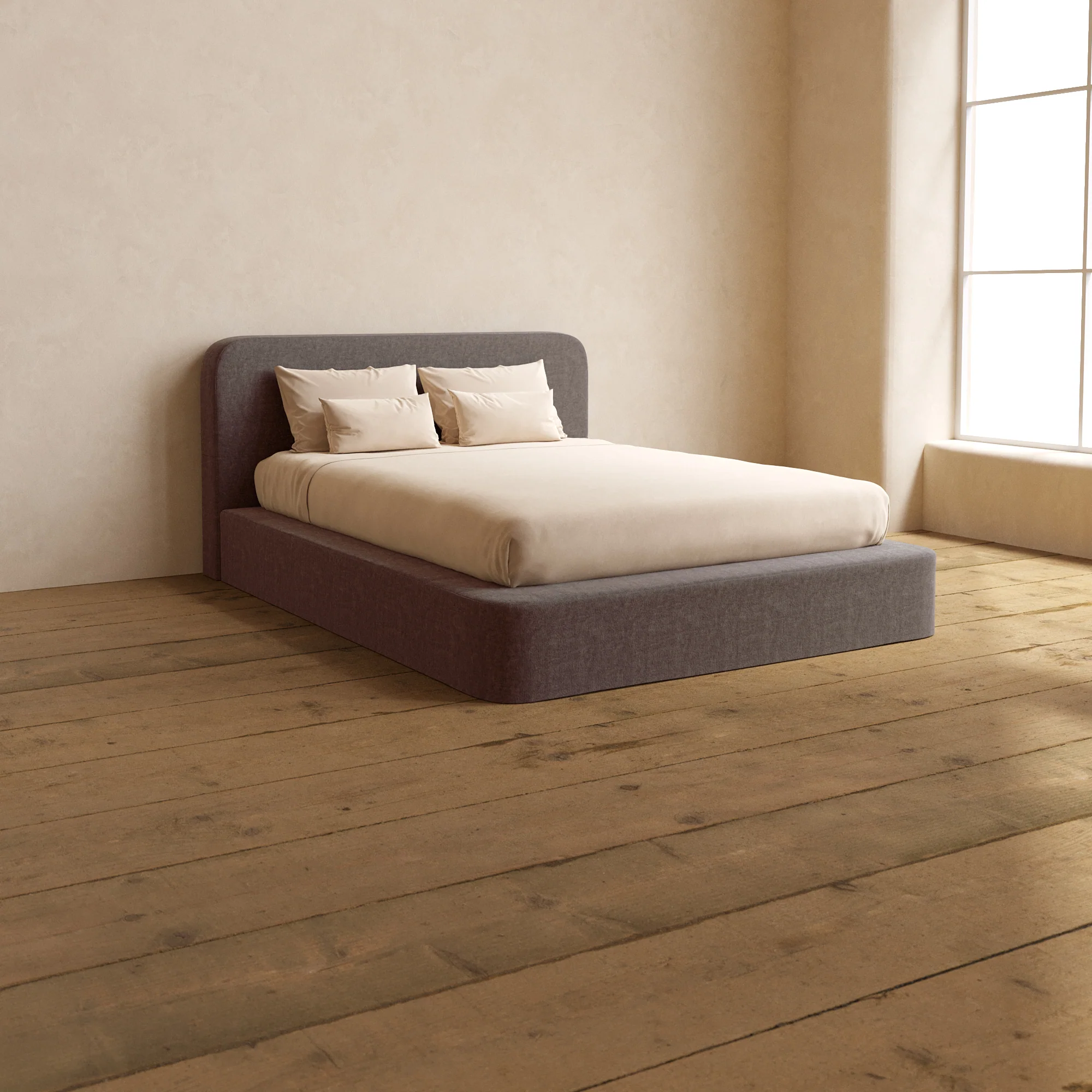 Slipcover Only - Queen Upholstered Platform Bed + Headboard | Heirloom Velvet in Caviar