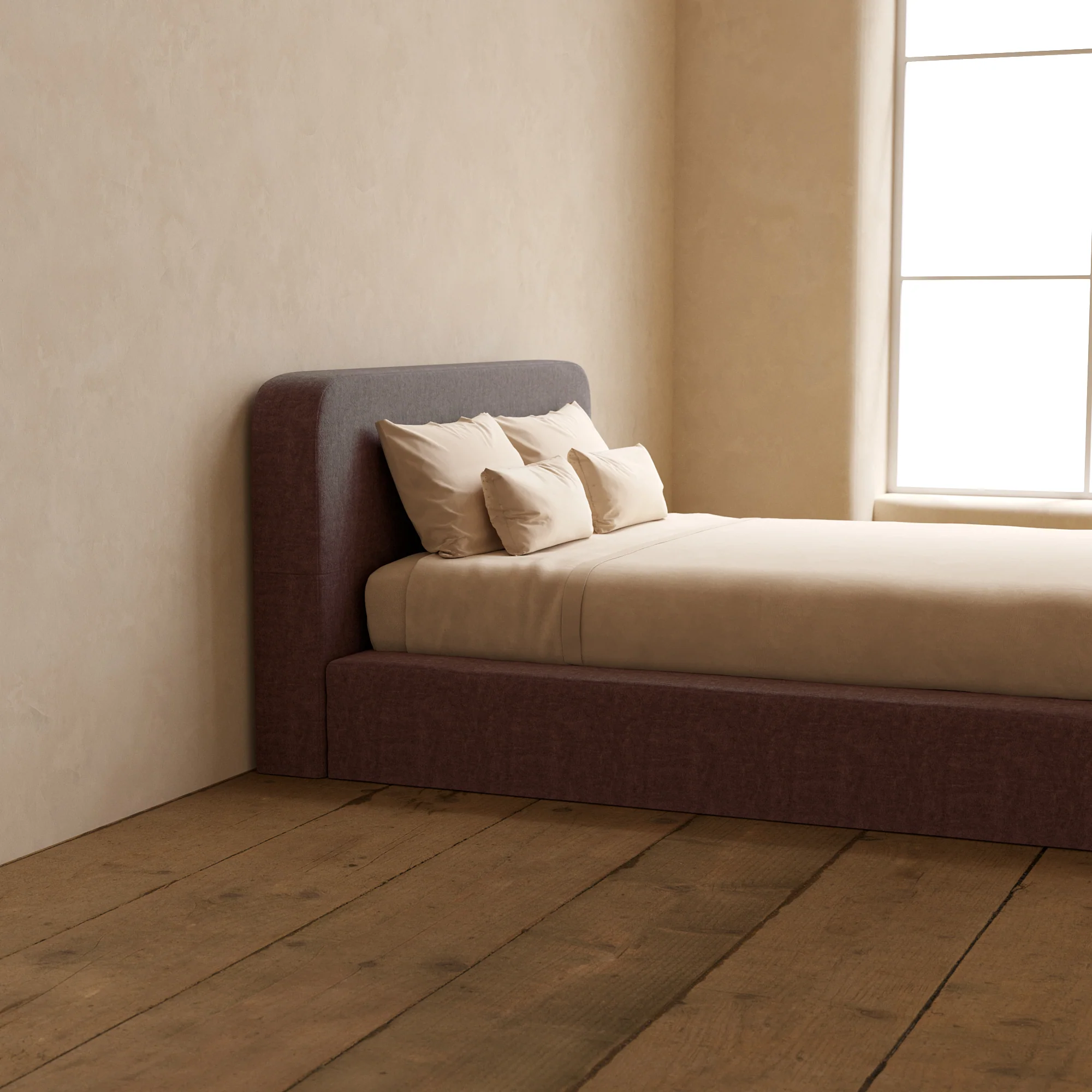 Slipcover Only - Queen Upholstered Platform Bed + Headboard | Heirloom Velvet in Caviar - Image 5
