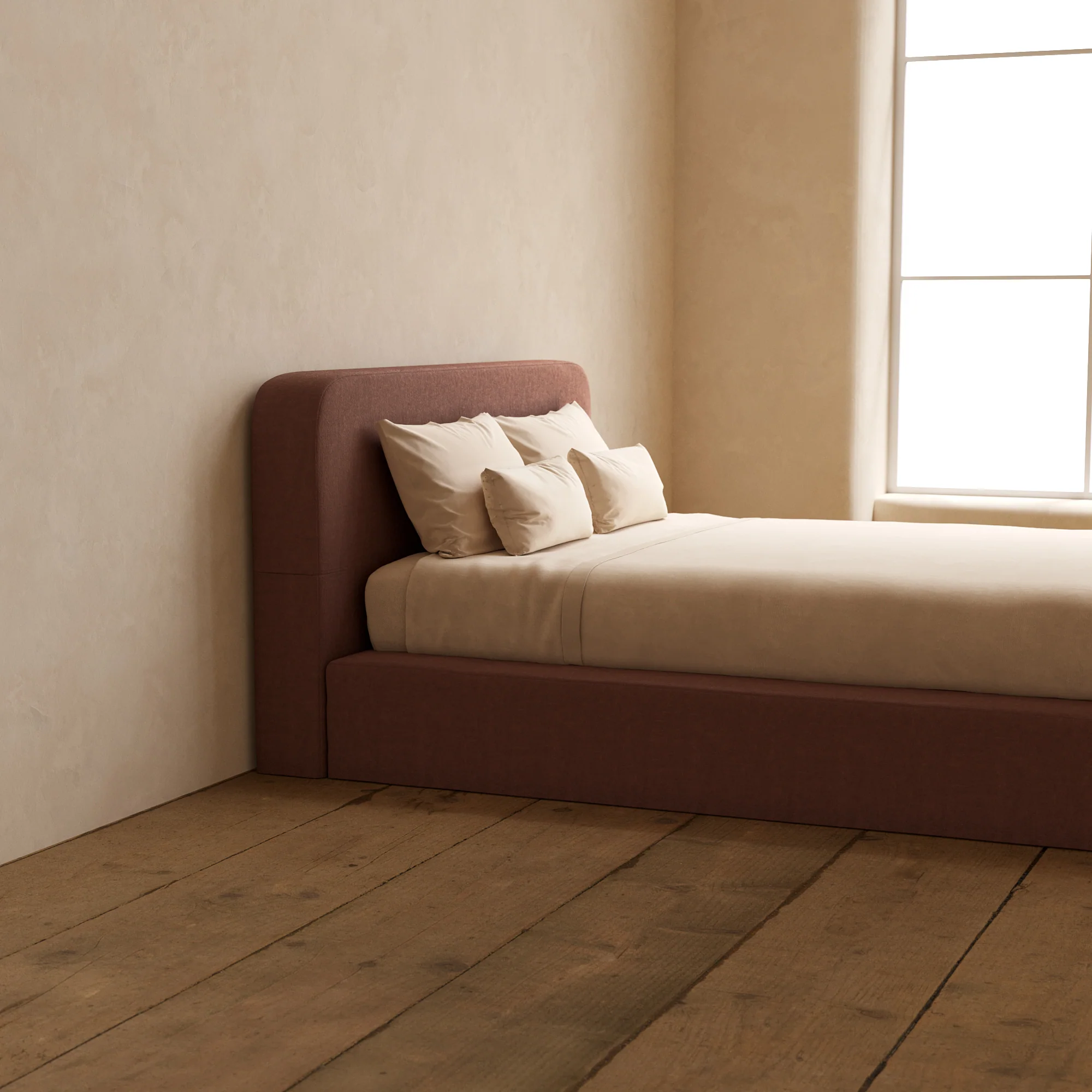 Slipcover Only - Queen Upholstered Platform Bed + Headboard | Heirloom Velvet in Chestnut - Image 5