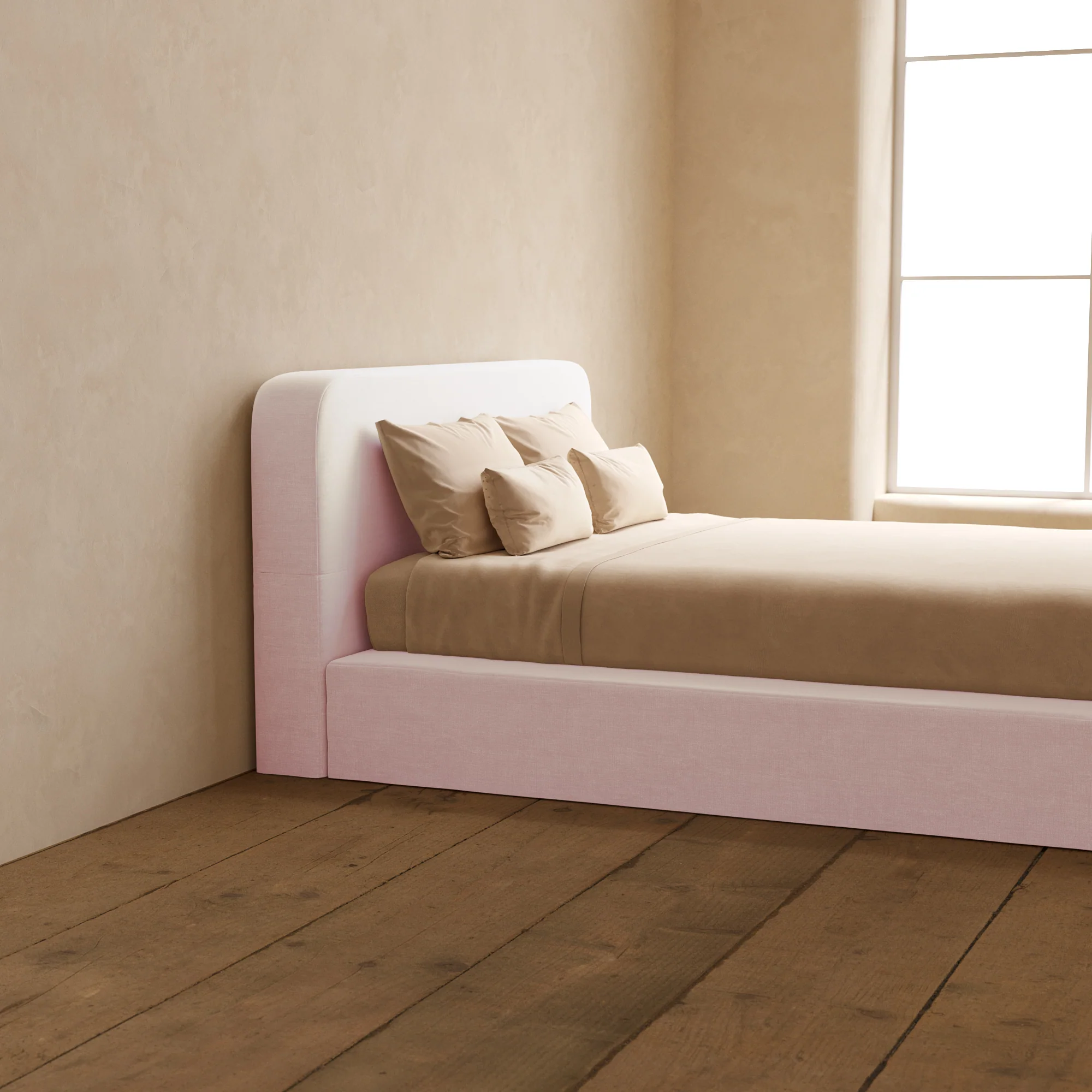Slipcover Only - Queen Upholstered Platform Bed + Headboard | Mod Velvet in Coco - Image 5