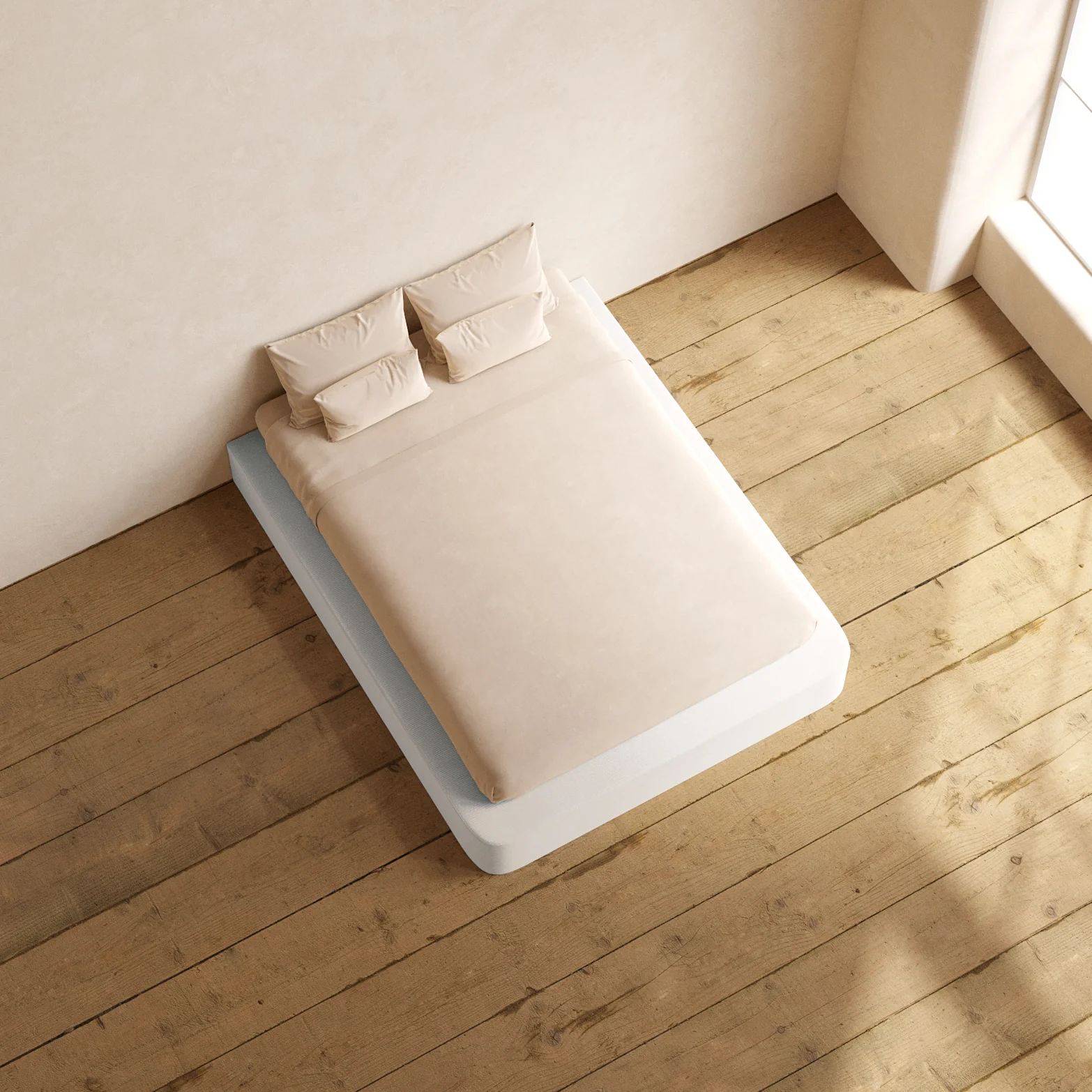 Slipcover Only - Queen Upholstered Platform Bed | Luxe Corduroy in Milk - Image 6