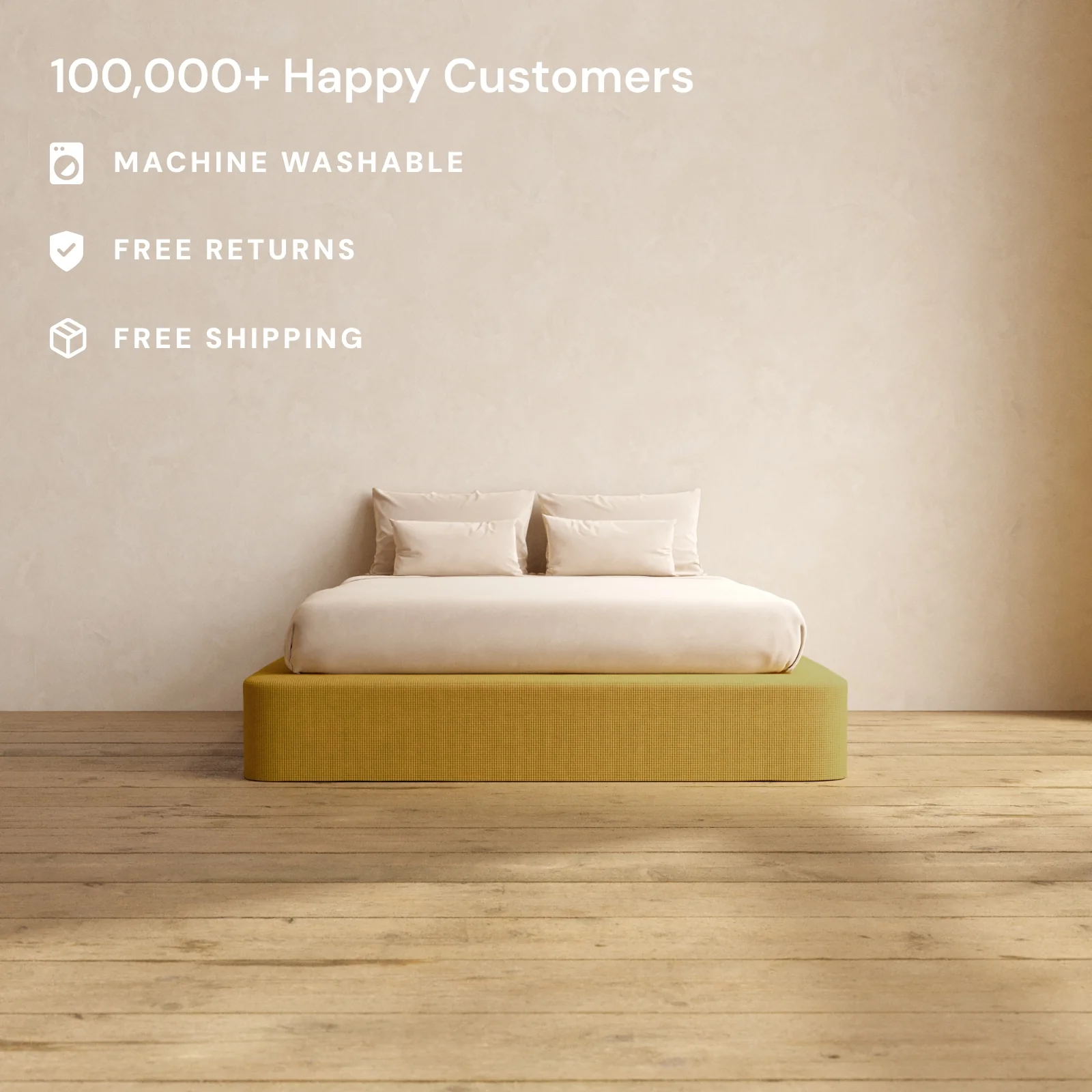 Slipcover Only - Queen Upholstered Platform Bed | Mizu Weave in Kiiro - Image 2