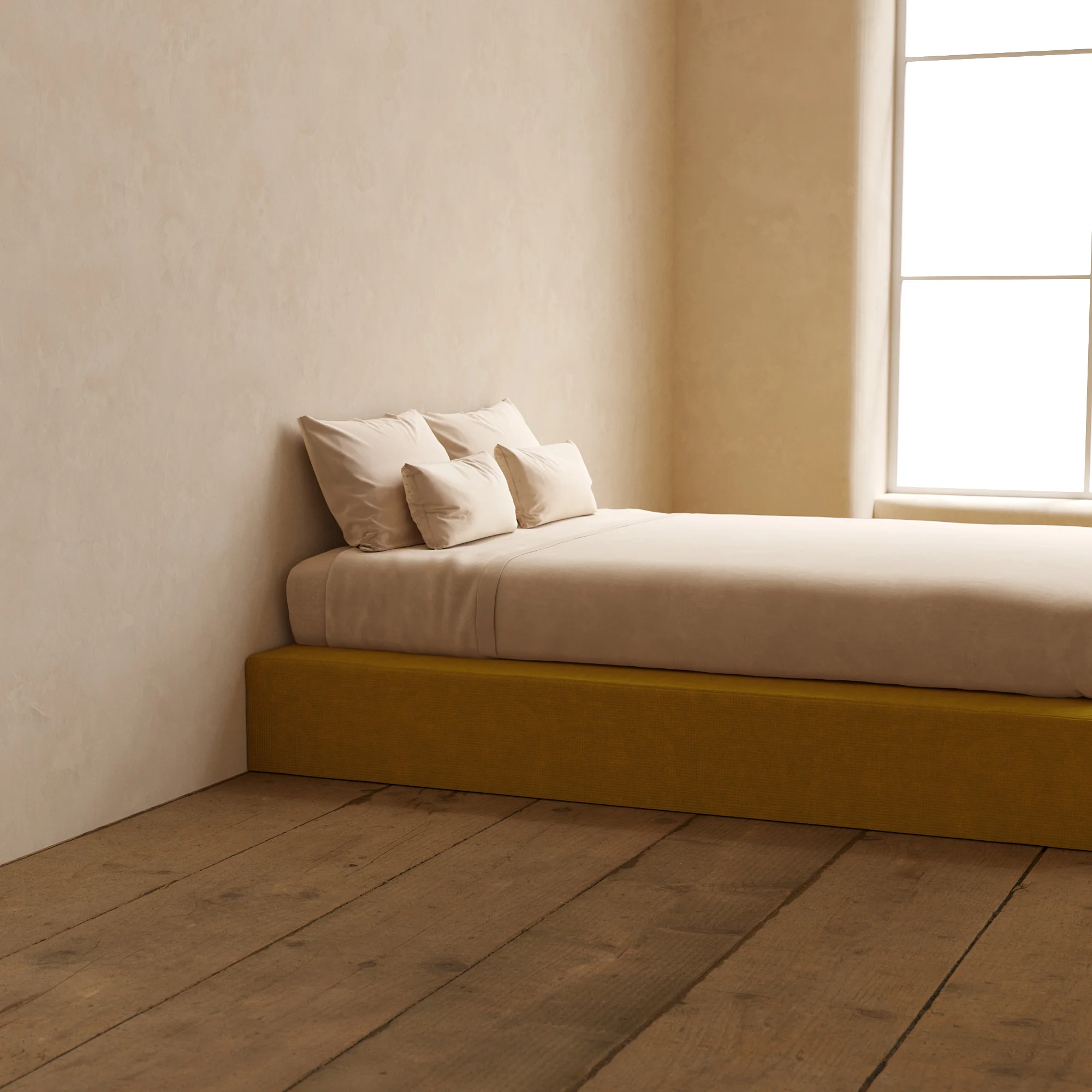 Slipcover Only - Queen Upholstered Platform Bed | Mizu Weave in Kiiro - Image 5