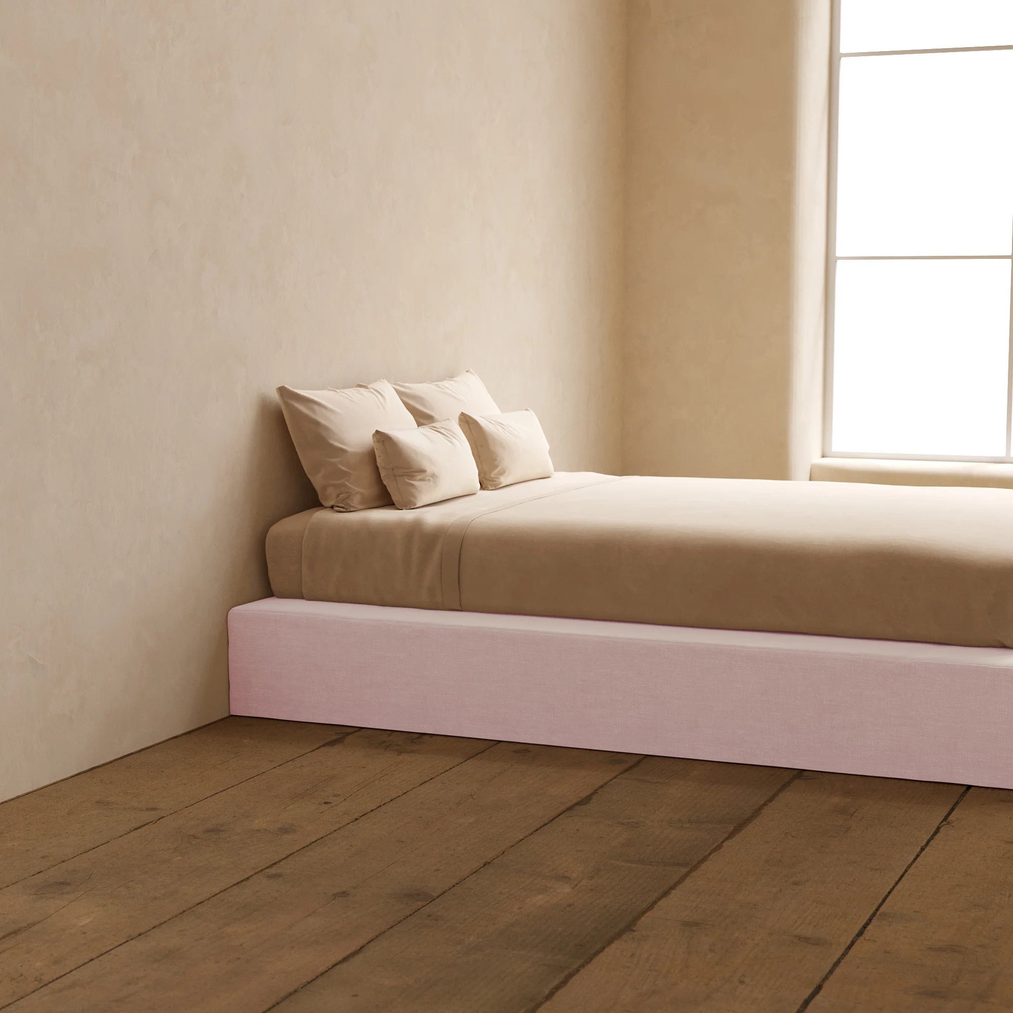 Slipcover Only - Queen Upholstered Platform Bed | Mod Velvet in Coco - Image 5