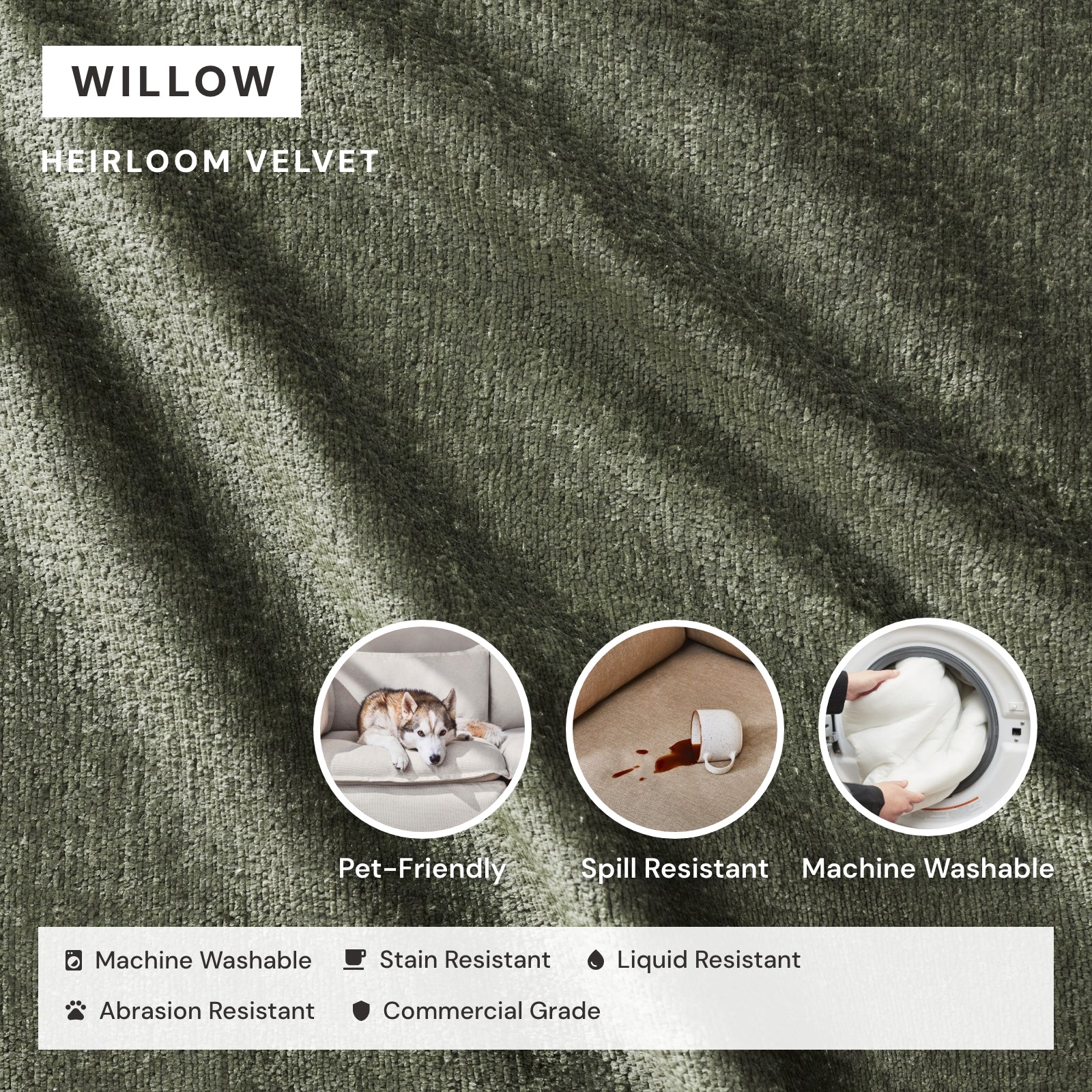 Slipcover Only - Washable Upholstered Dining Chair | 15” Back Height in Willow - Image 3