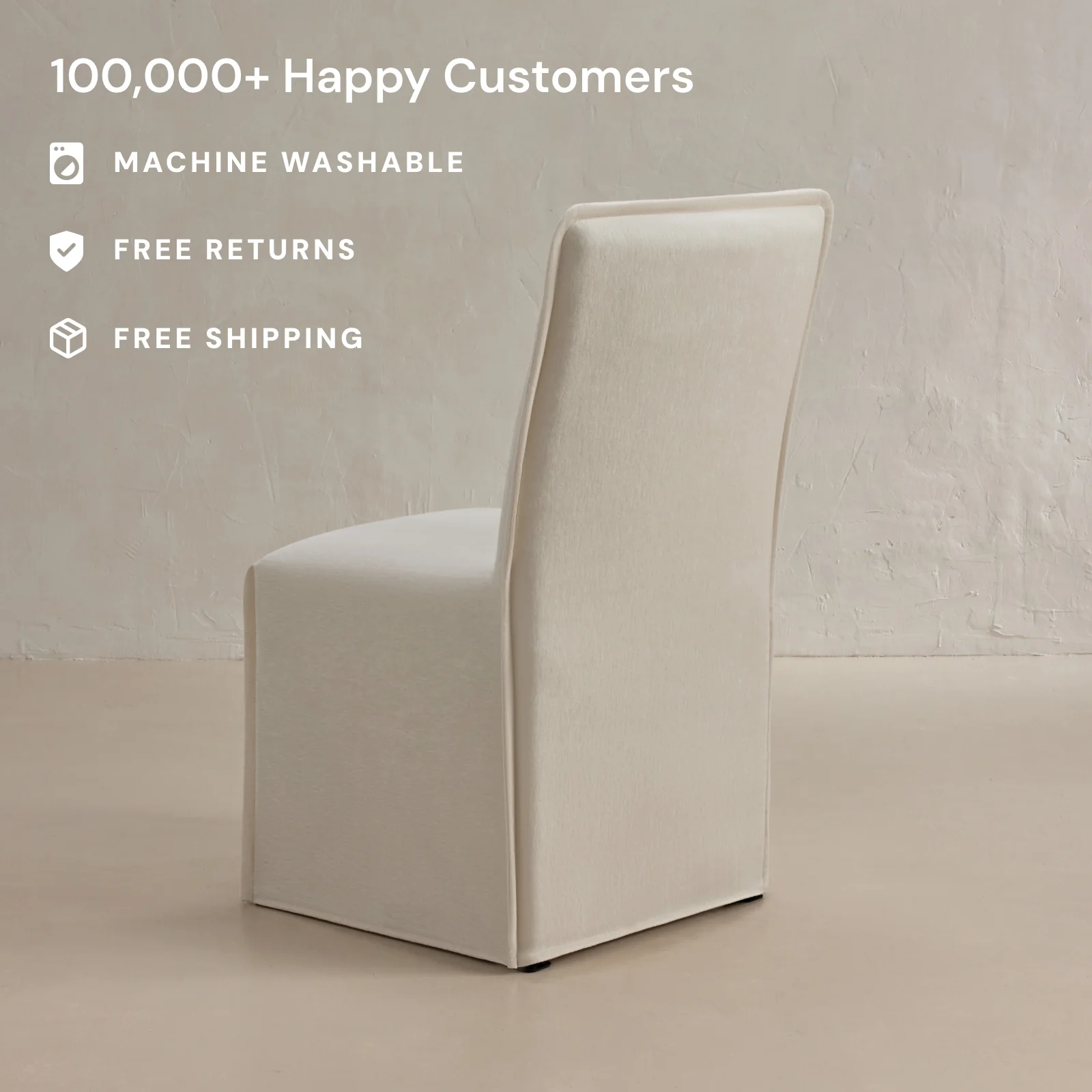 Slipcover Only - Washable Upholstered Dining Chair | 19” Back Height in Coco - Image 2